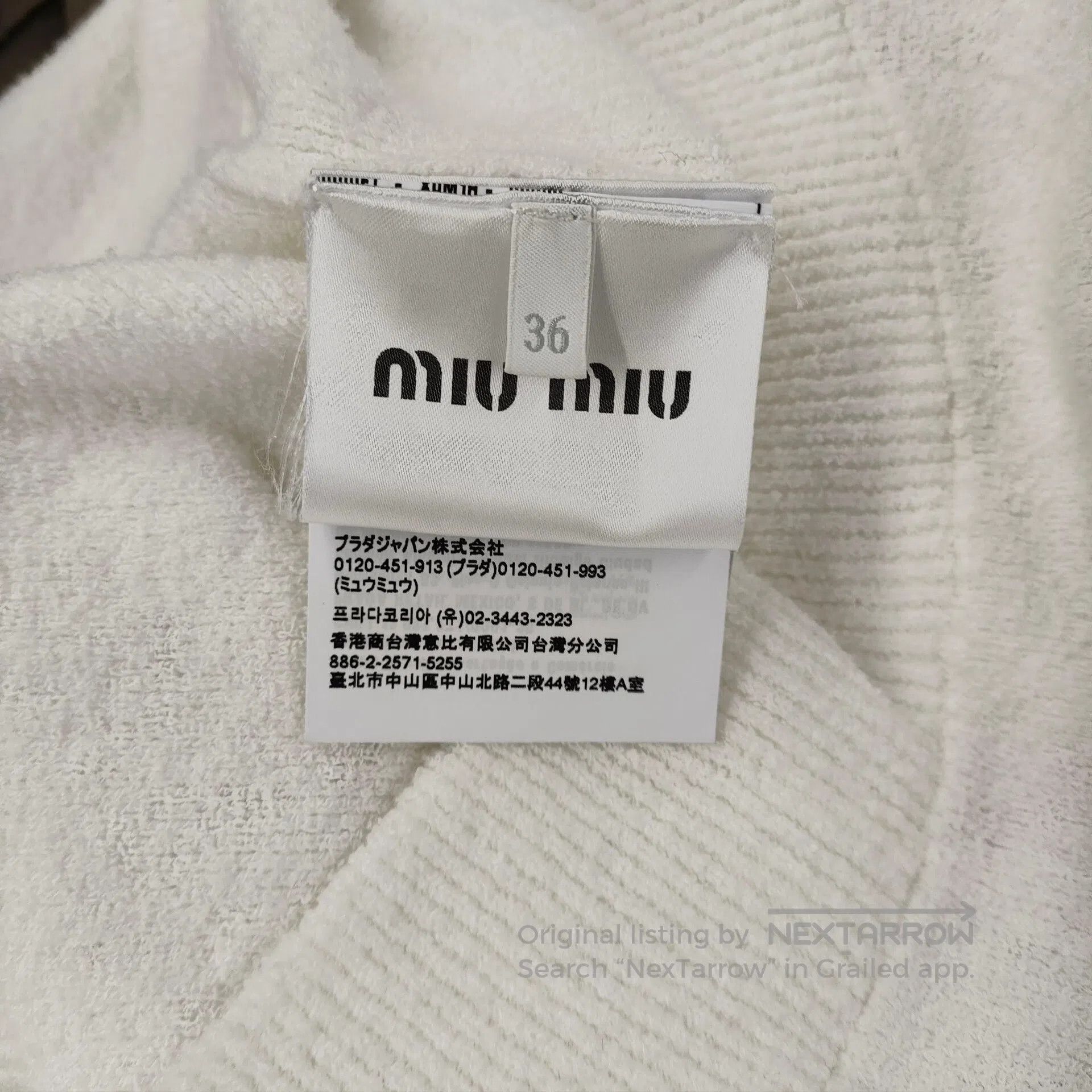 Miu Miu Miu Miu White Zipper Knit Shirt Collar Size 36| Size XS / US 0-2 / IT 36-38 - 6 Thumbnail