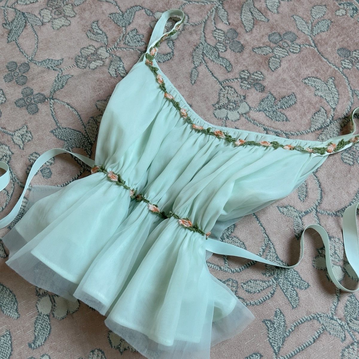 Vintage Vintage 1960s Mint Nylon Chiffon Camisole (XS–S) Size S / US 4 / IT 40 - 10 Thumbnail
