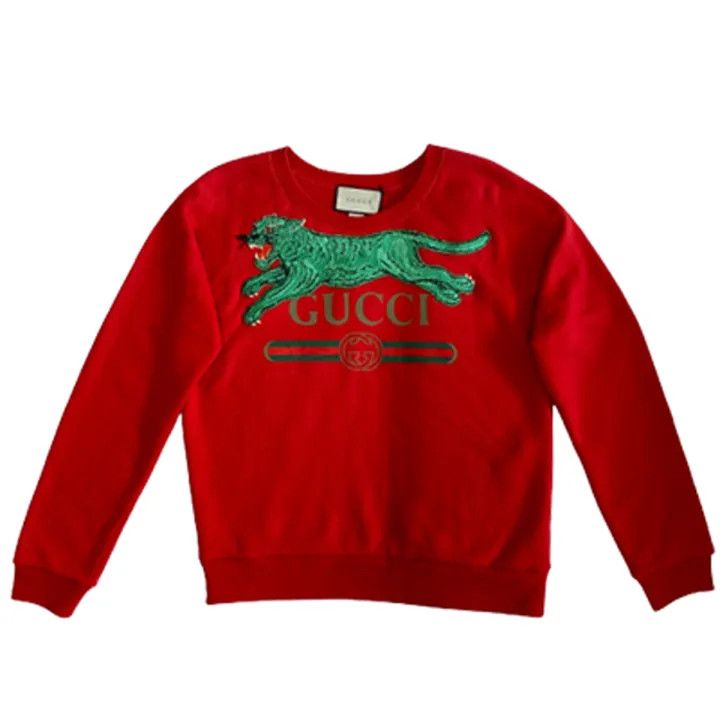 Gucci Gucci Red Tiger Print Long Sleeve Sweatshirt Size US L / EU 52-54 / 3 - 1 Thumbnail