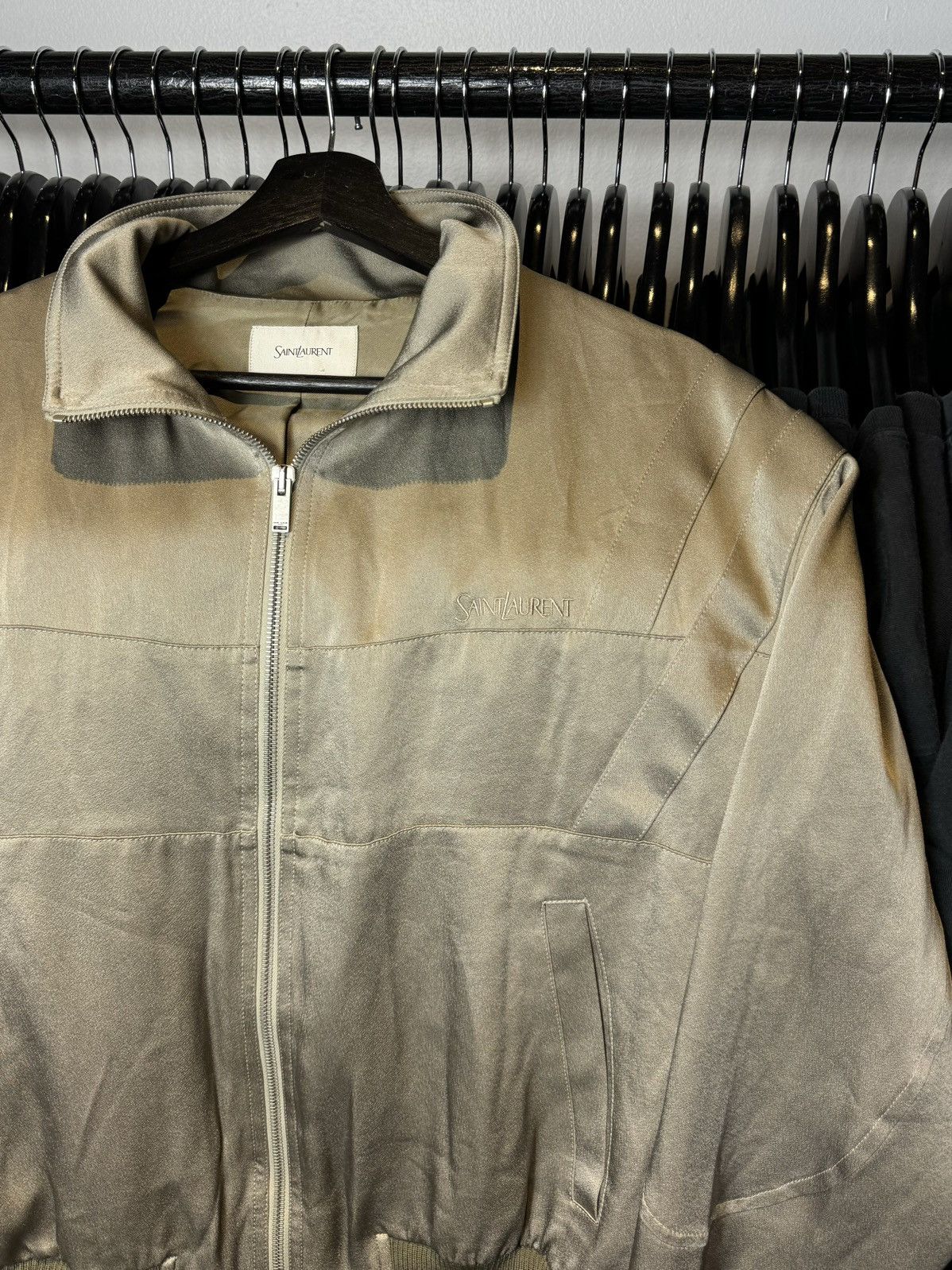 Saint Laurent Paris Saint Laurent Satin Teddy Zip Up Jacket - 48 Size US M / EU 48-50 / 2 - 2 Thumbnail