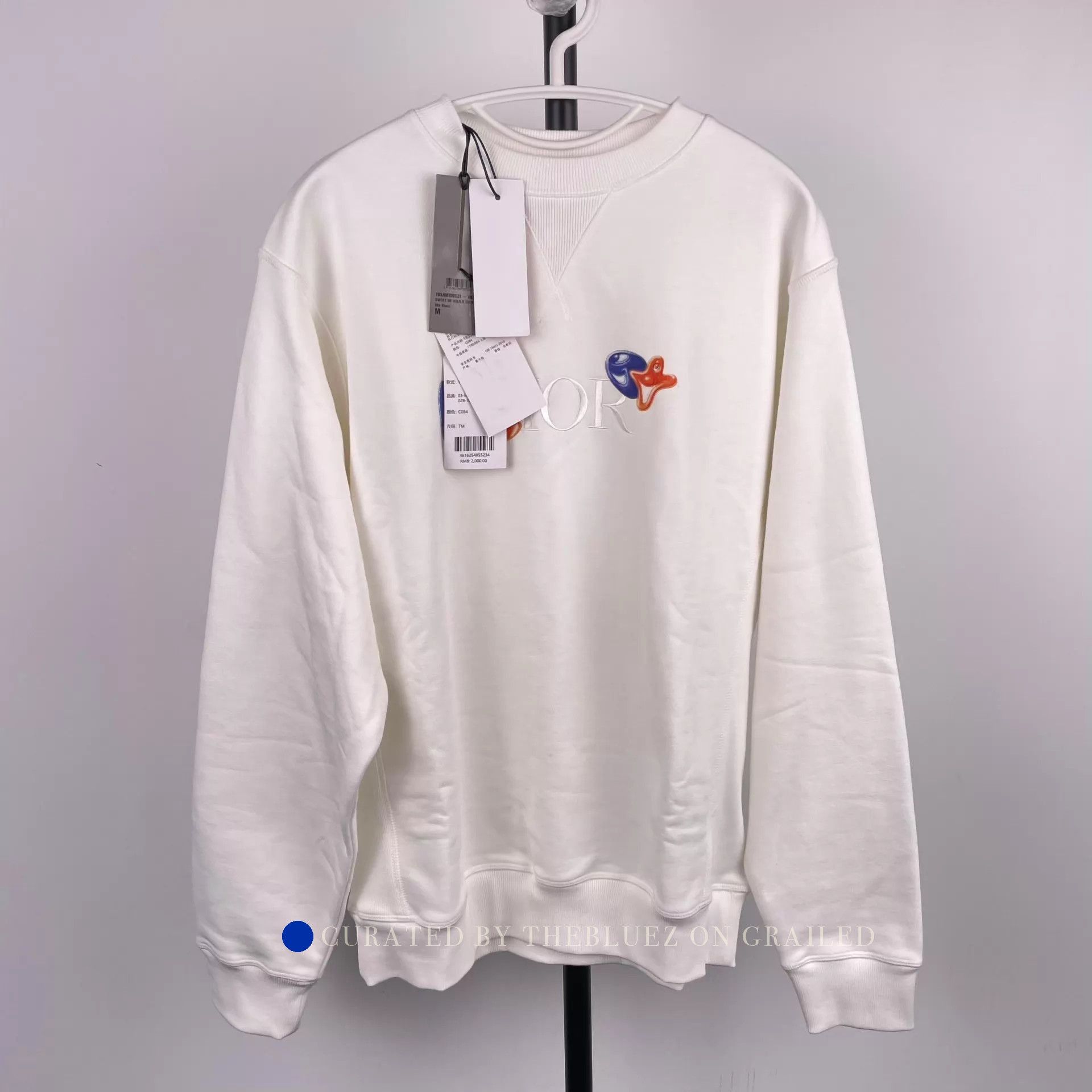 Dior Embroidered Letter Sweatshirt in White Size US M / EU 48-50 / 2 - 1 Thumbnail