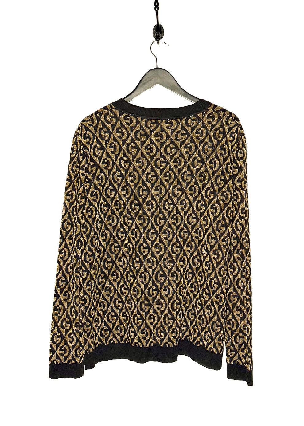 Gucci Gucci Black Gold G Rhombus Lamé Jacquard Cardigan Sweater Size M / US 6-8 / IT 42-44 - 3 Thumbnail