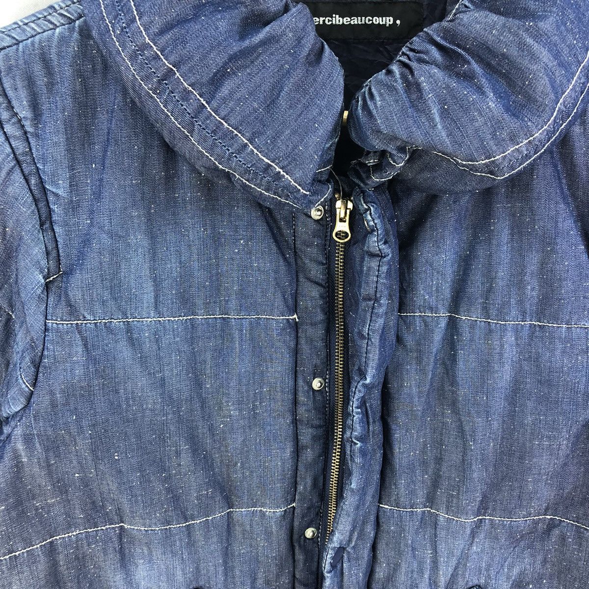 Issey Miyake Vintage Mercibeaucoup Pillow Neck Indigo Dye Bomber Jacket Size US S / EU 44-46 / 1 - 6 Thumbnail