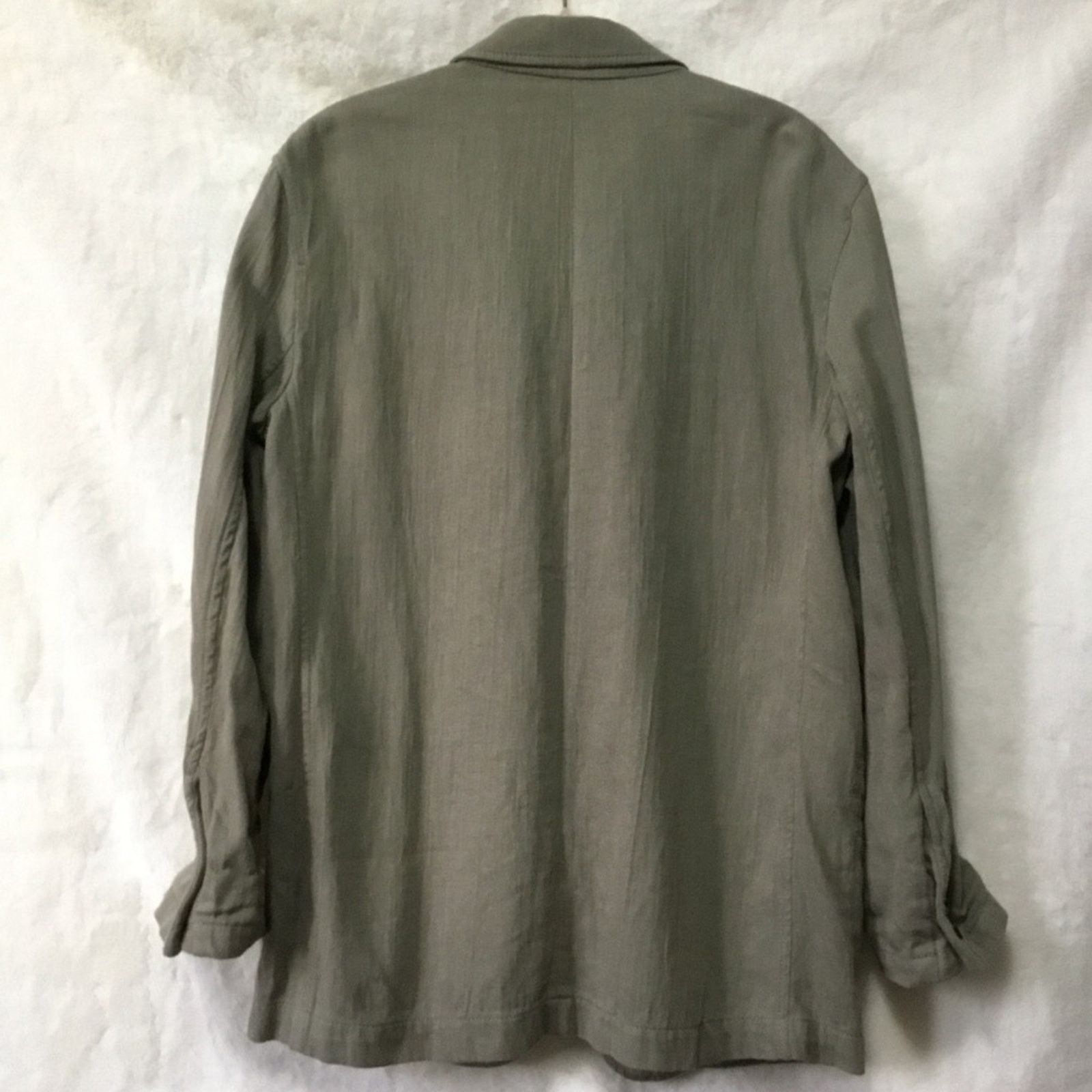 Zara Zara Olive Green Linen Blend Button Over-Sized Blazer Size XS / US 0-2 / IT 36-38 - 14 Thumbnail