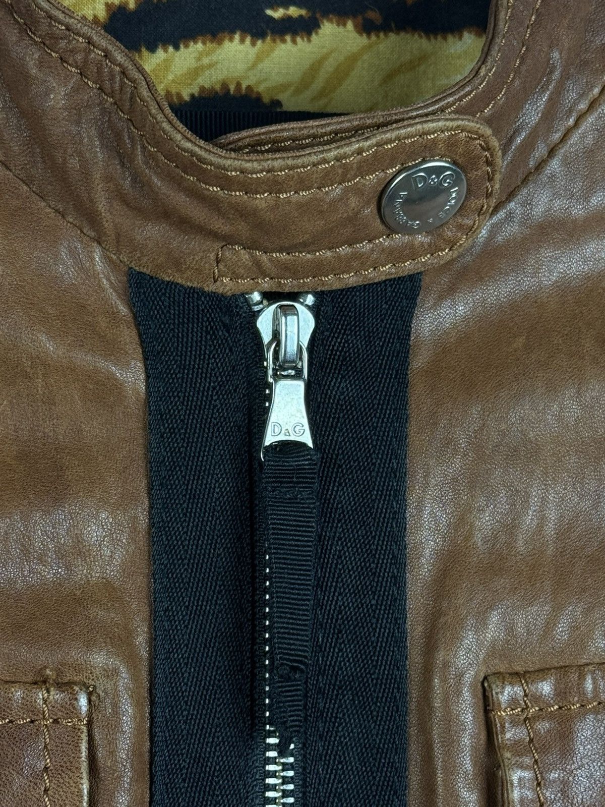 Dolce & Gabbana Dolce & Gabbana Lamb Leather Biker Moto Jacket Brown IT 38 Size XS / US 0-2 / IT 36-38 - 3 Thumbnail