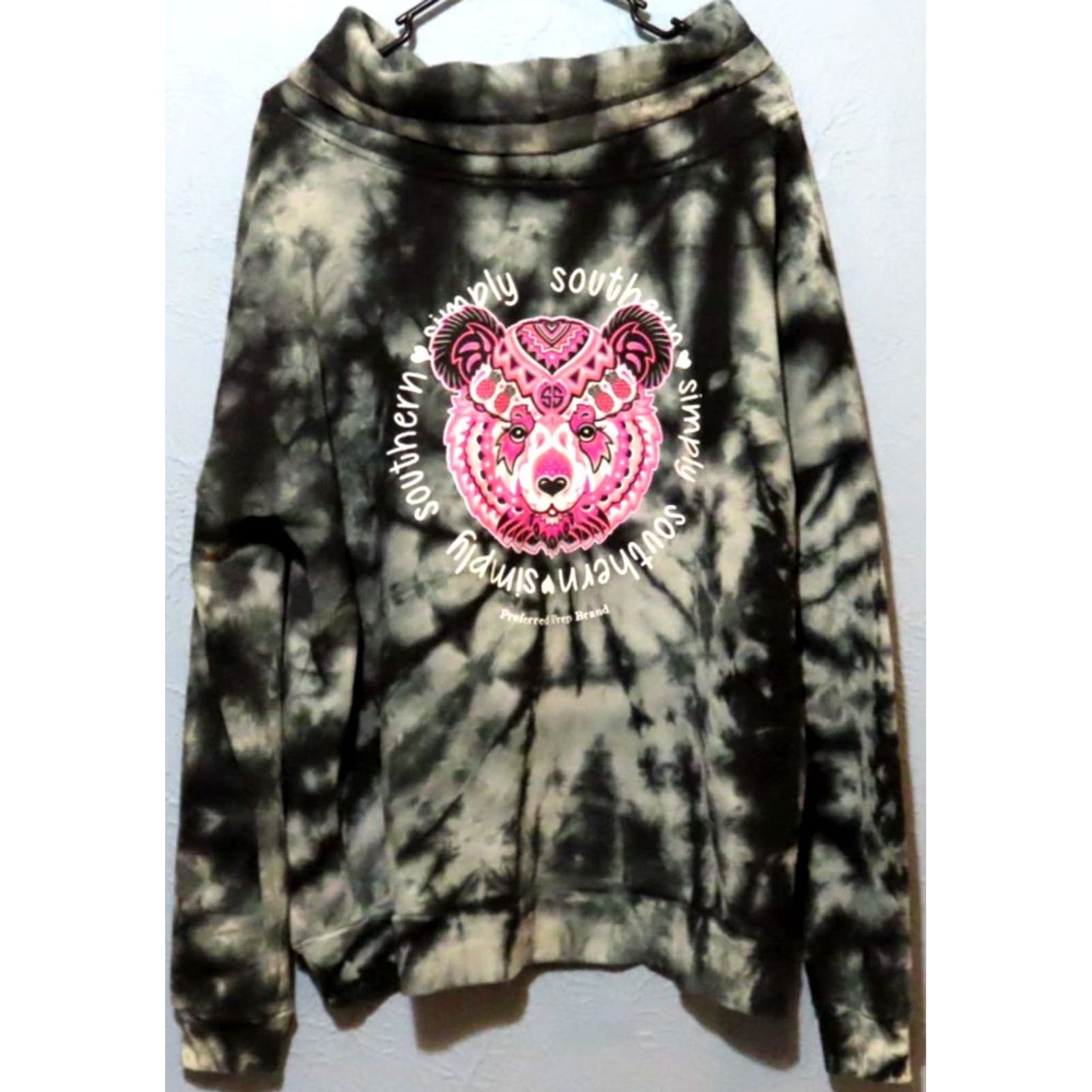 Vintage Simply Southern Sweatshirt Long Sleeve XL Drawstring Neck Black Bear Back Graphic Women Pullover Cowl Neck Activewear Size XL / US 12-14 / IT 48-50 - 6 Thumbnail