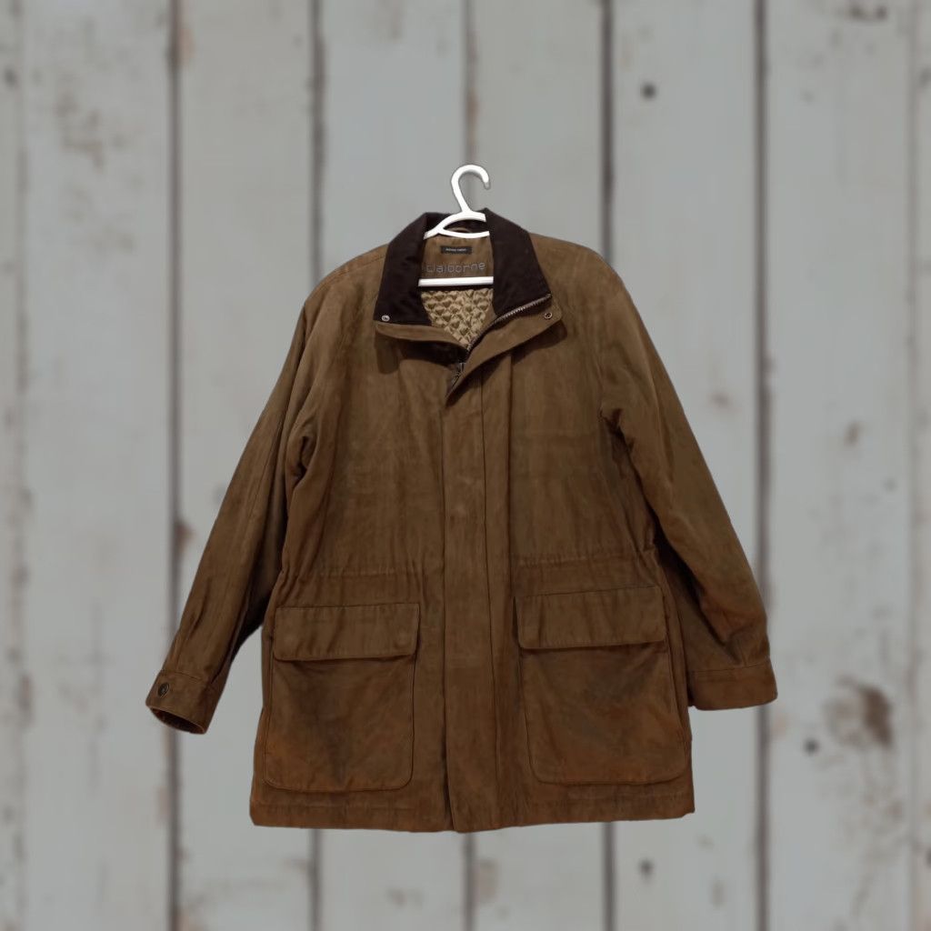 Liz Claiborne Claiborne Jacket Coat Suede-like Brown XL Men Quilted Lining Full Zip Size XL / US 12-14 / IT 48-50 - 1 Thumbnail