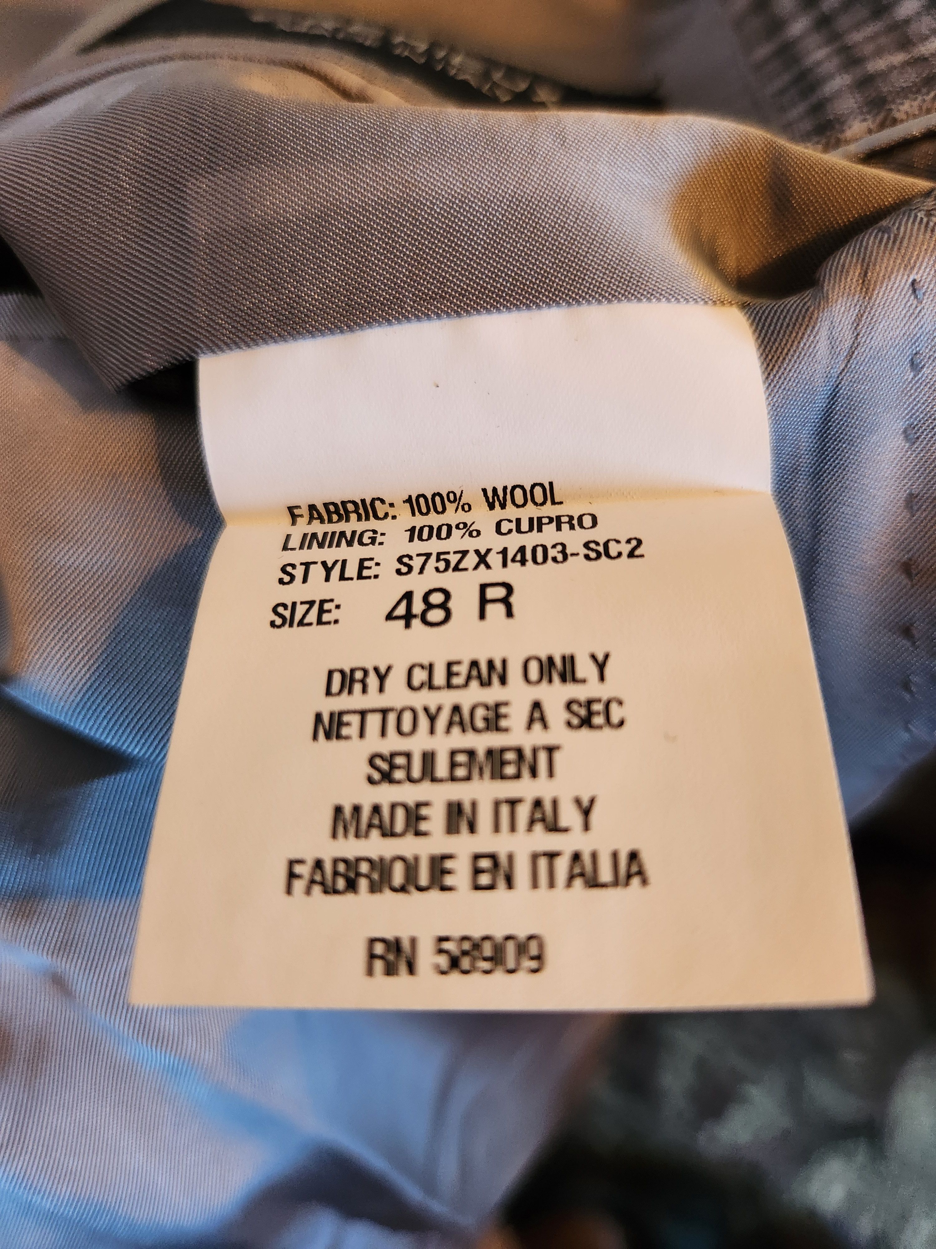 Daniel Cremieux Men's 100% Wool Gray Plaid Blazer Size 48R - 6 Thumbnail
