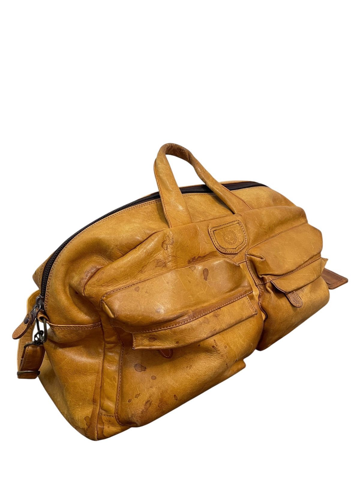 Genuine Leather Full Leather Beauty Patina Vtg TR Travel Duffle Bag 7🟩 Size ONE SIZE - 6 Thumbnail