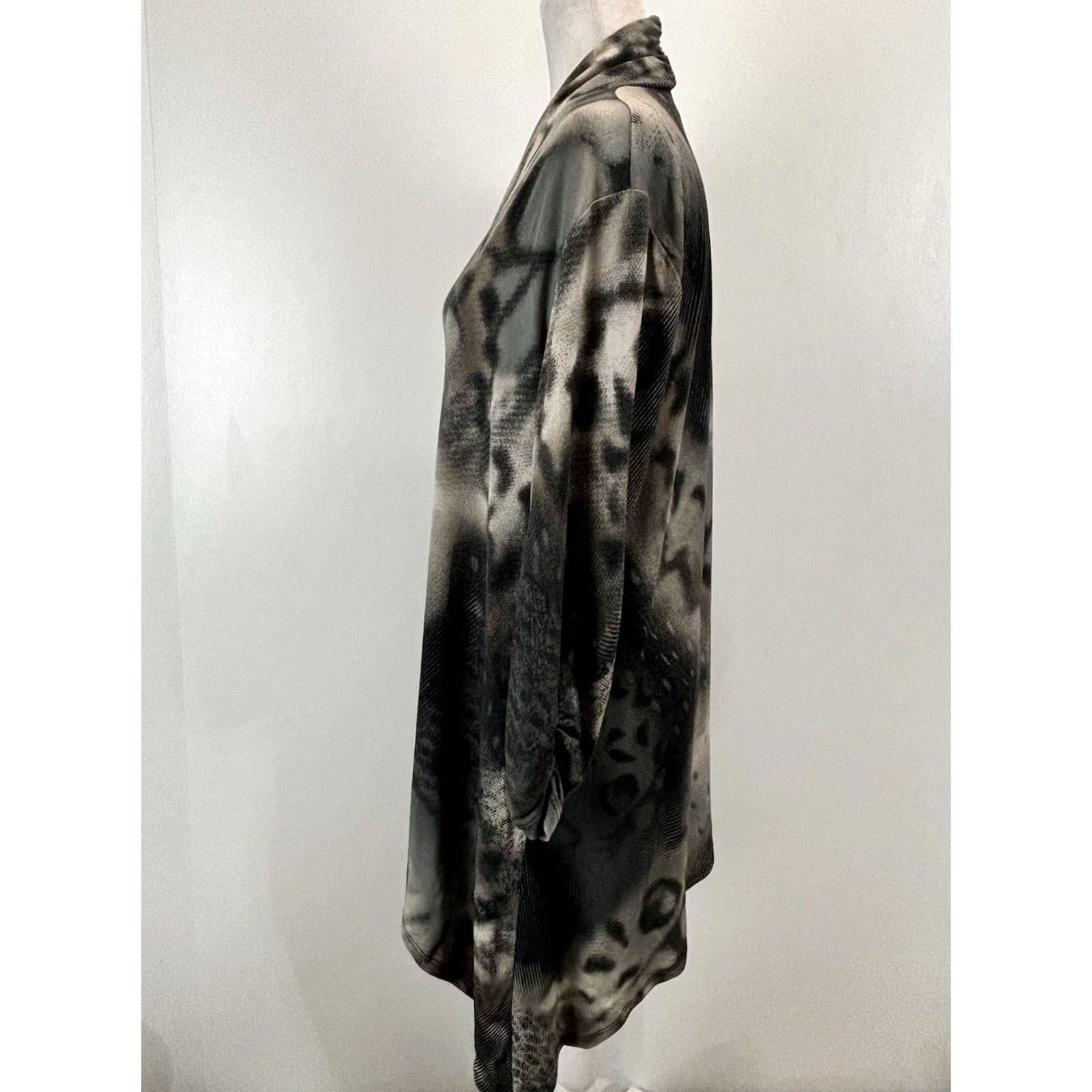 X-LARGE Clara Sun Woo Shirt Tunic Top Women’s Sz X-Large Grey Black Asymmetric Slinky Size XL / US 12-14 / IT 48-50 - 2 Thumbnail