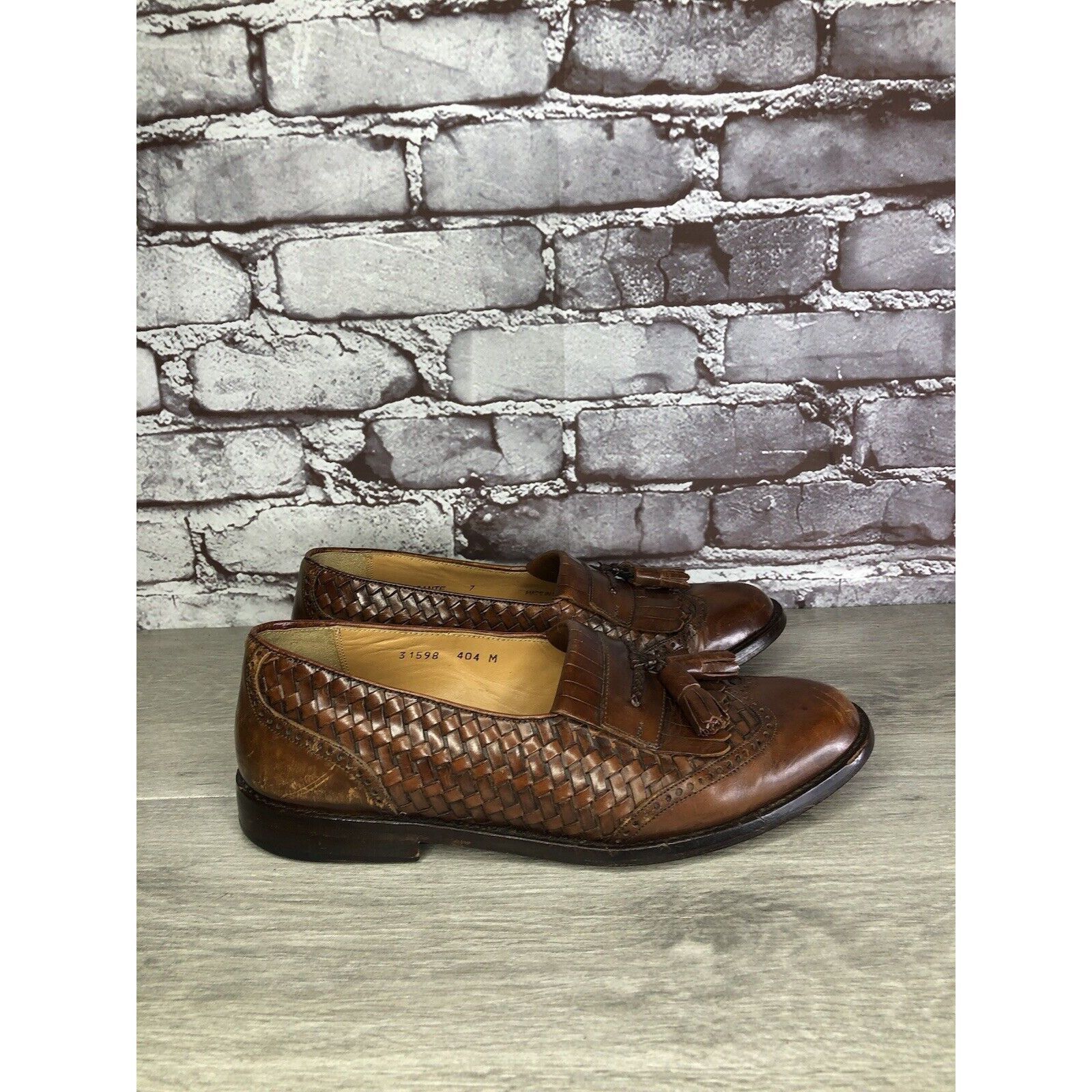 Mezlan Mezlan Alicante Brown Weave Leather Kiltie Tassel Dress Shoe Size US 7 / EU 40 - 12 Thumbnail