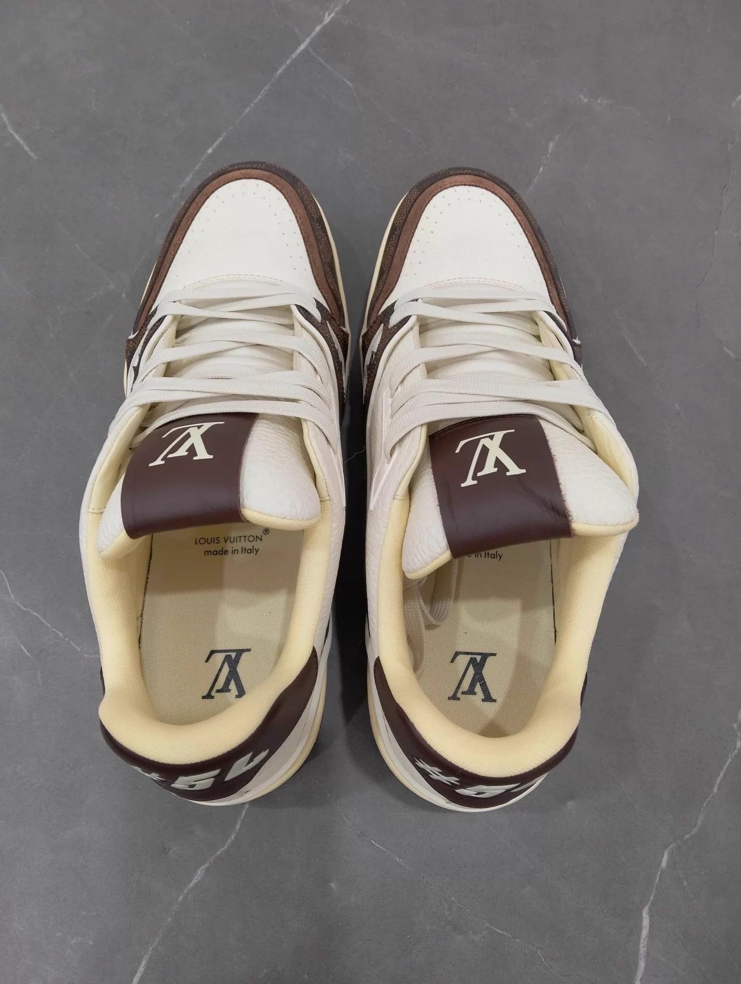 Louis Vuitton LV Trainer Damier White Brown Black 42.5 Size US 9.5 / EU 42-43 - 7 Thumbnail