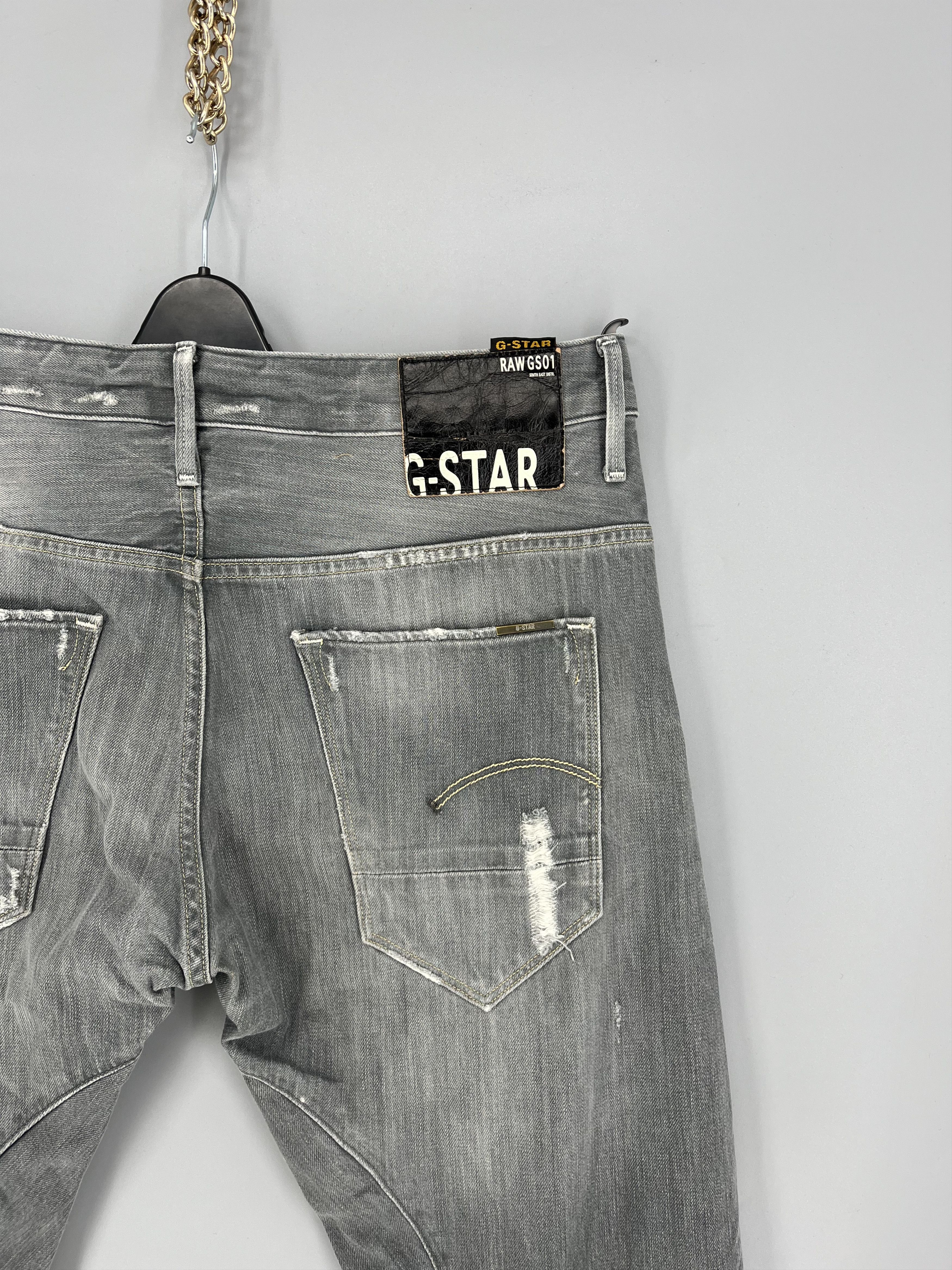 G-Star G-Star RAW GS01 Distressed Jeans Mens 33x34 Gray 3D Size US 33 - 11 Thumbnail