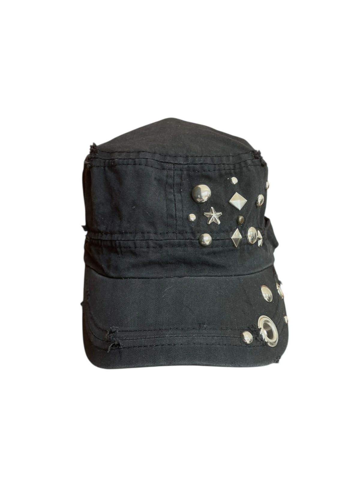Japanese Brand 2000s Archival Cadet Hat Black Faded Studded y2k Lgb Size ONE SIZE - 2 Thumbnail