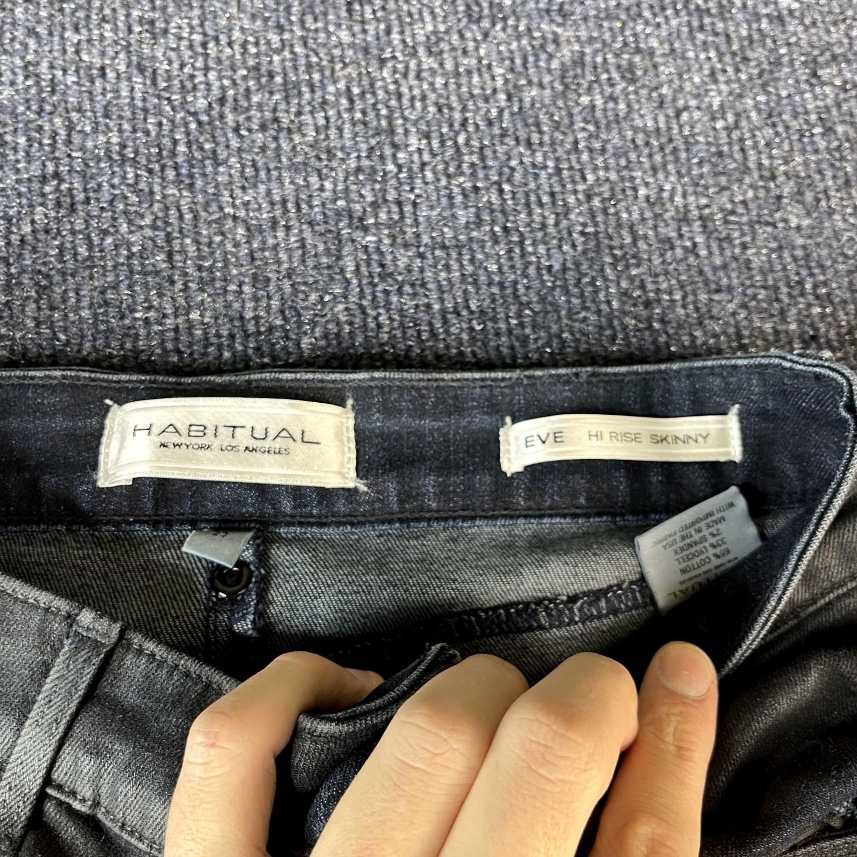 Vintage Habitual Eve Hi Rise Skinny Jeans Womens Gray Coated Denim Stretch Made USA Jeans 26 Gray Vintage No Ladies Female Country-United States? Size 26" / US 2 / IT 38 - 2 Thumbnail