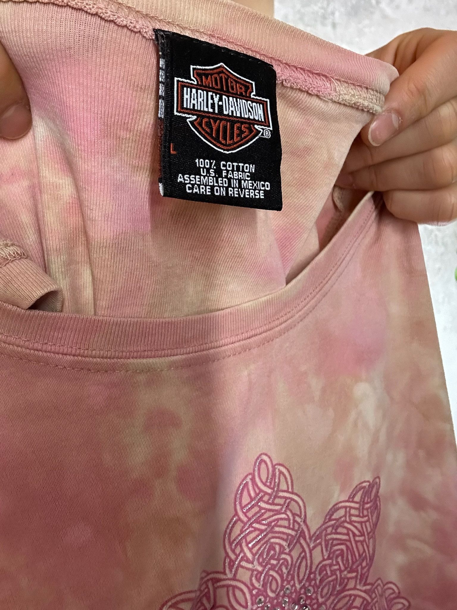 Harley Davidson Vintage Harley Davidson Pink Dyed Sleeveless Top Size US M / EU 48-50 / 2 - 3 Thumbnail
