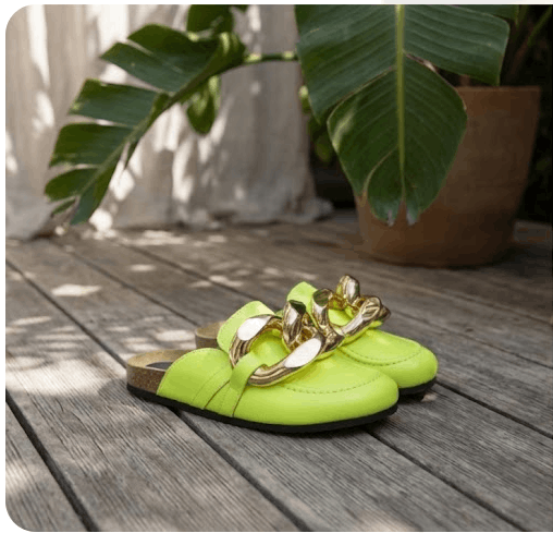 JW Anderson Chain Loafer Mule Neon Green Leather Authentic RRP $595 Size US 6 / IT 36 - 9 Thumbnail