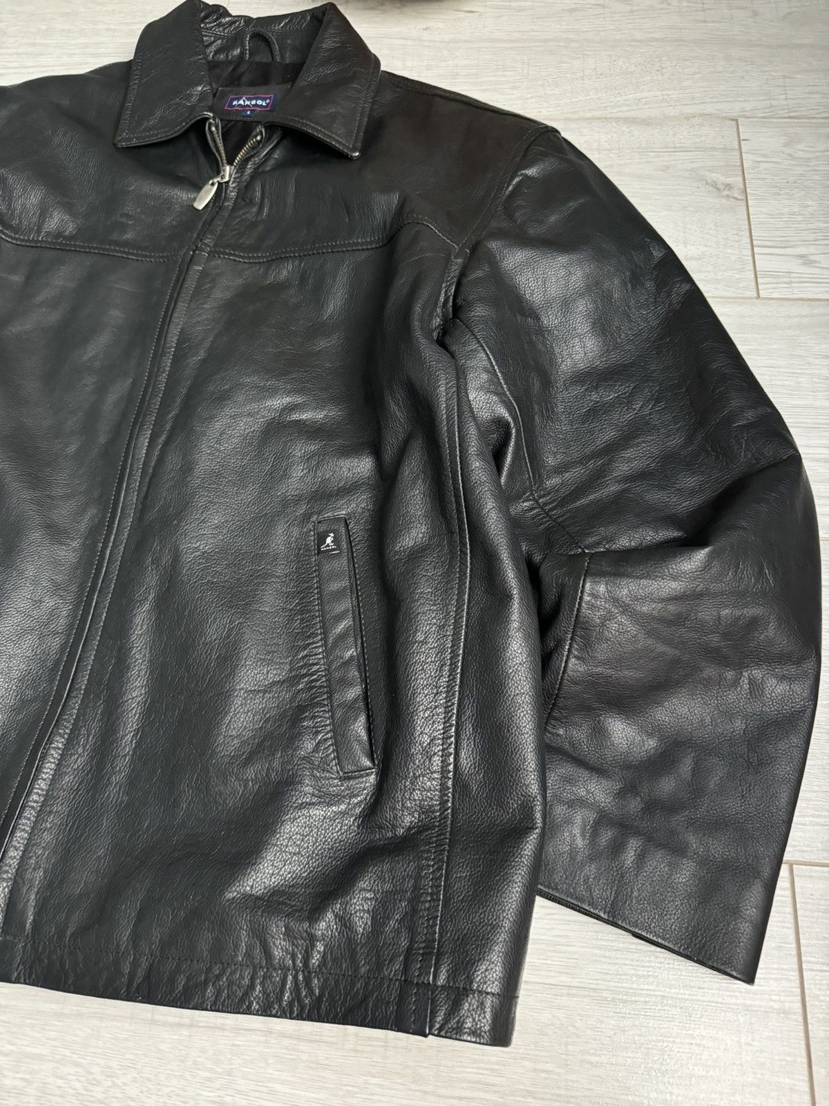 Genuine Leather × Kangol × Vintage Vintage Leather Jacket Kangol Size US L / EU 52-54 / 3 - 2 Thumbnail