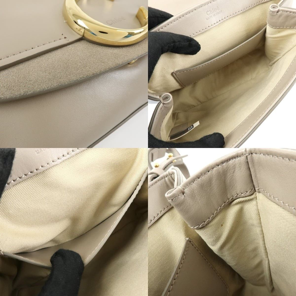 Chloe Chloe C Leather & Suede Flap Bag Beige Size ONE SIZE - 6 Thumbnail