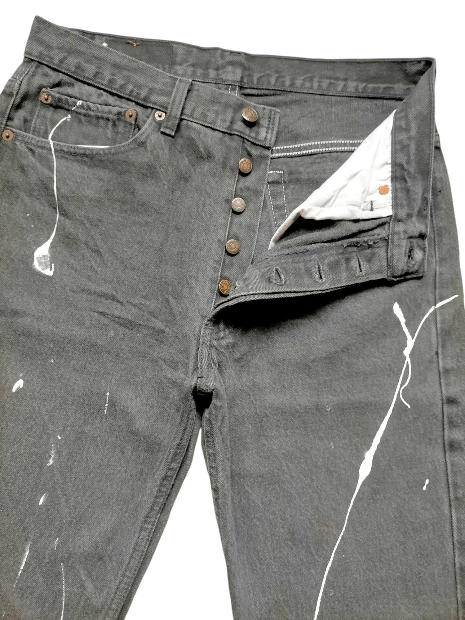 Levi's Vintage 80s-90s Levis Super Black Usa Painted Denim Size US 32 / EU 48 - 6 Thumbnail