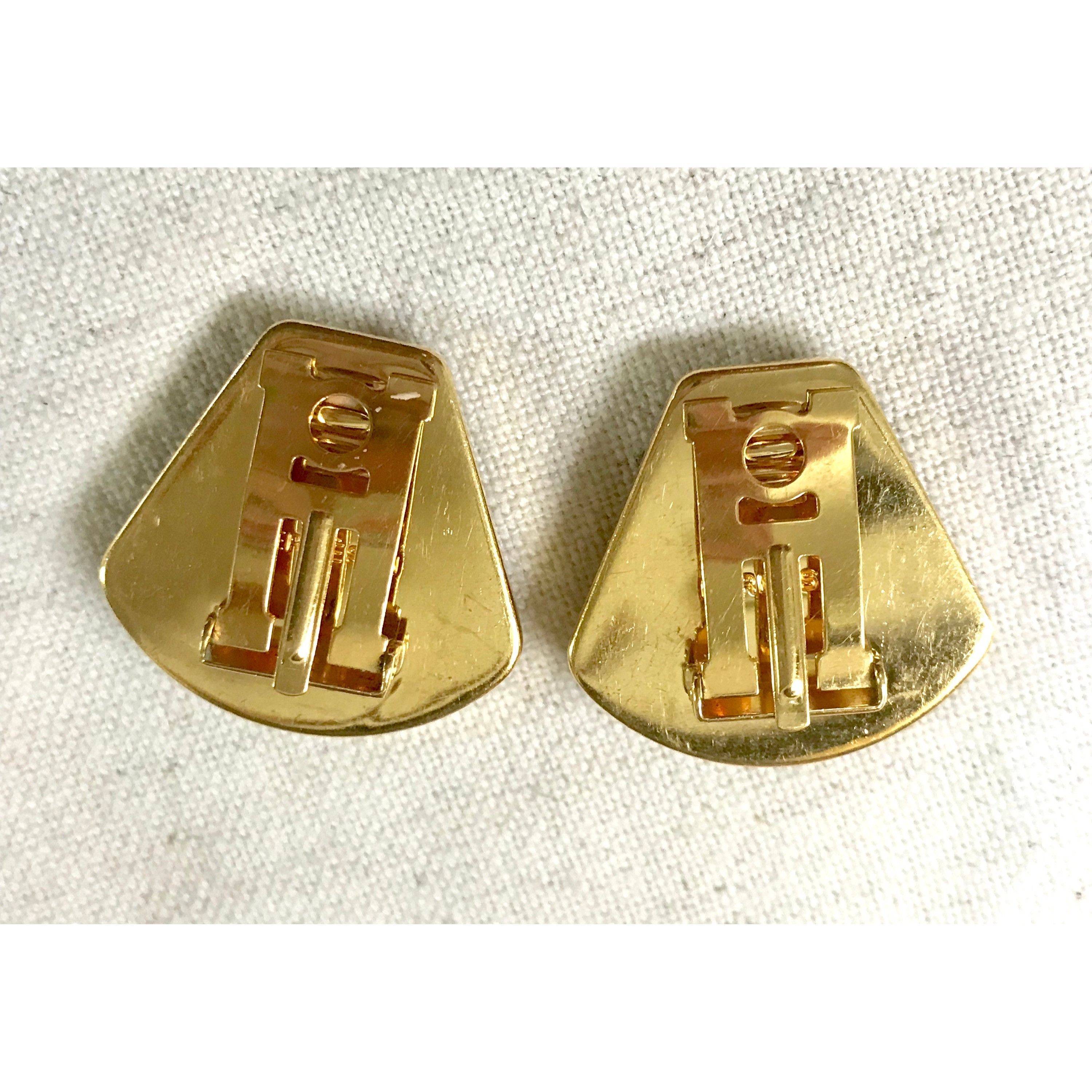 Hermes Vintage Hermes cloisonne golden earrings. Ceramic Size ONE SIZE - 7 Thumbnail