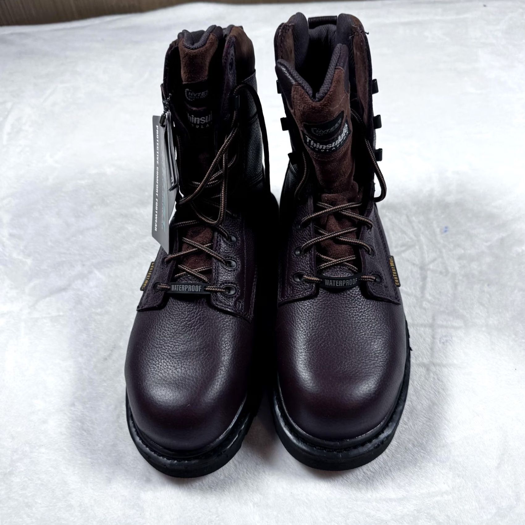 Vintage HyTest Boots Mens Size 8.5 Brown Waterproof Insulated Safety ContourMet Boots Size US 9 / EU 42 - 4 Thumbnail