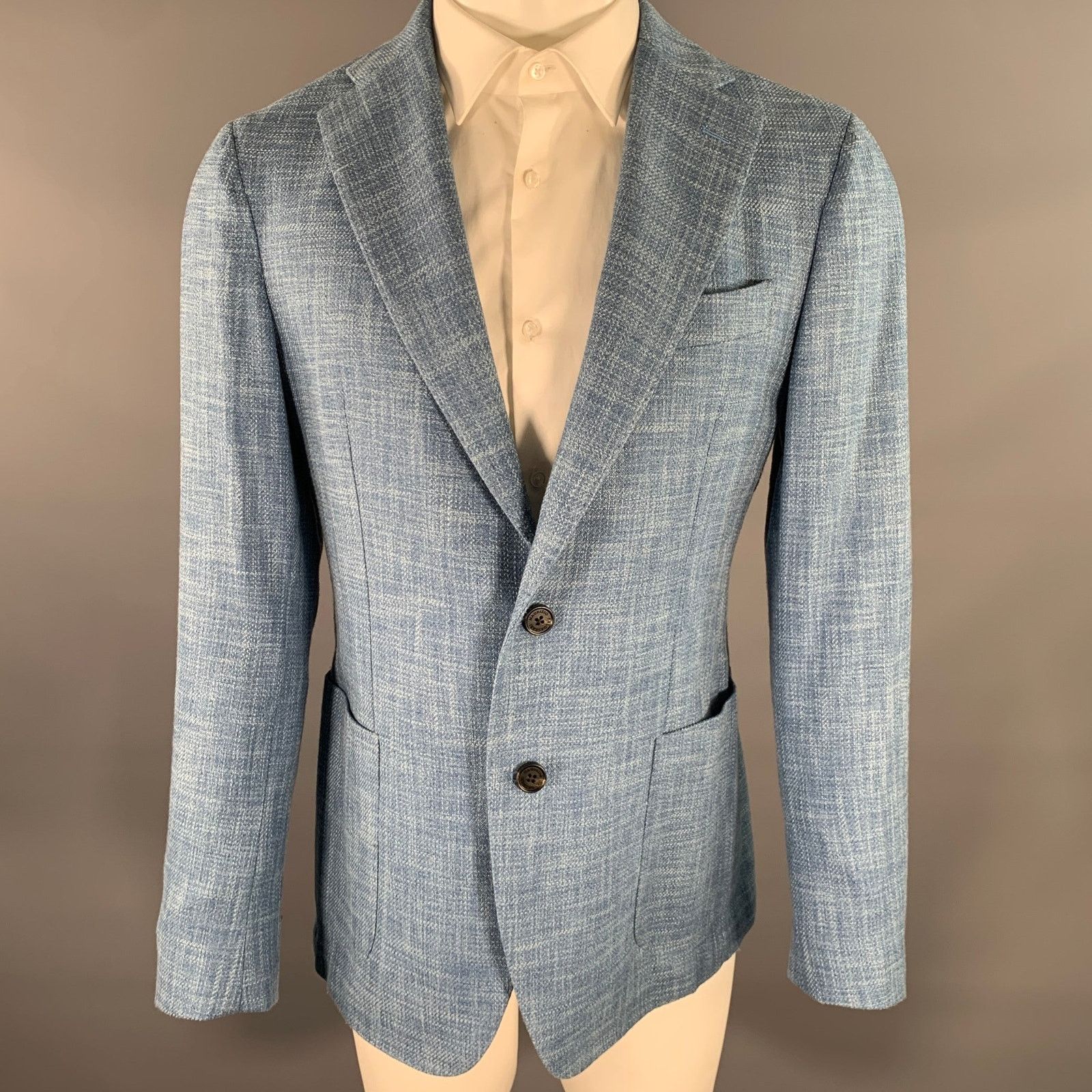 MAURIZIO BALDASSARI 40R Blue Heather Cashmere Sport Coat