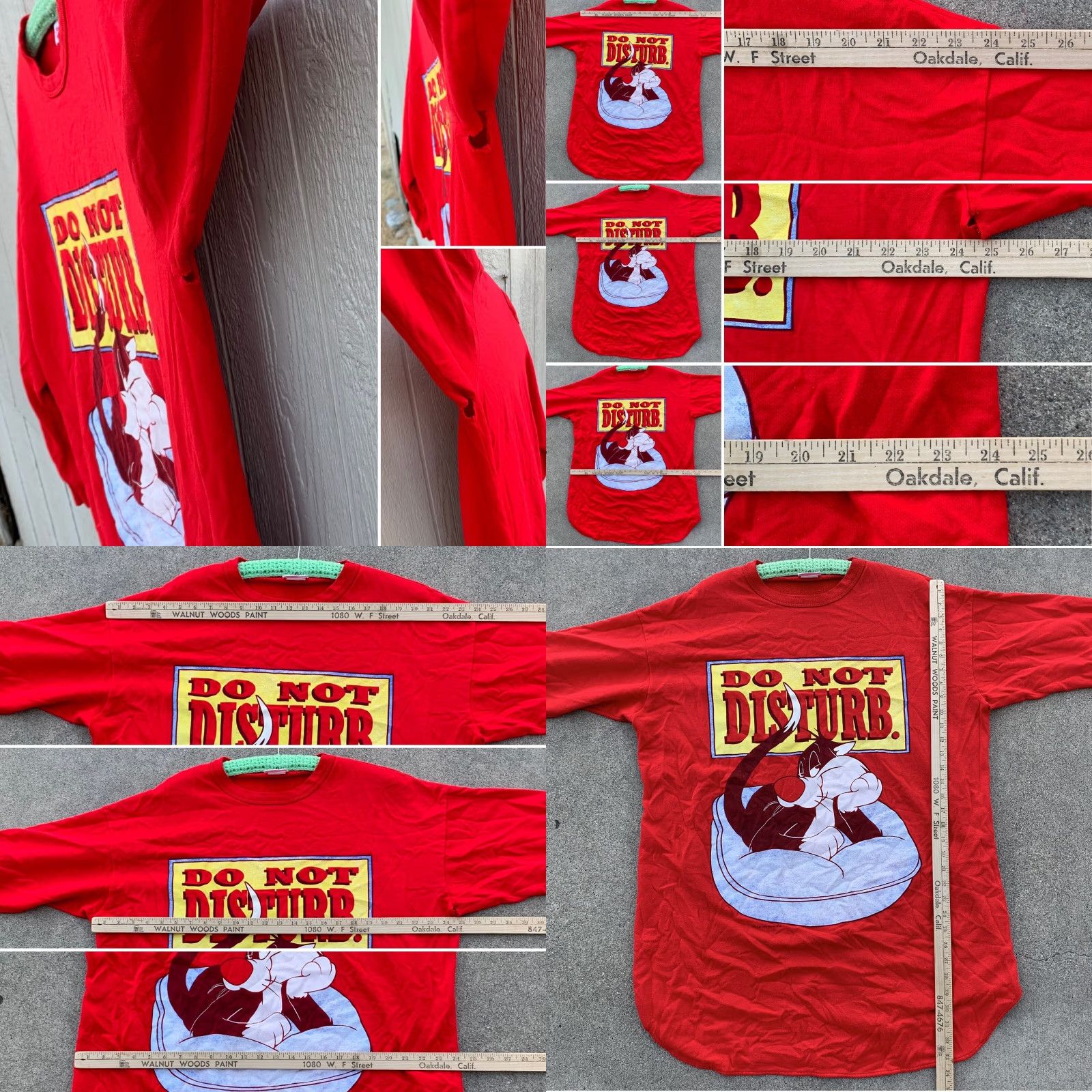 Vintage VTG 90s Looney Tunes Sylvester Long Sweatshirt Sleepy Heads 1990s Red One Size Adults Men Women Boys Girls Night Shirt Top Hoodie Size ONE SIZE - 8 Thumbnail
