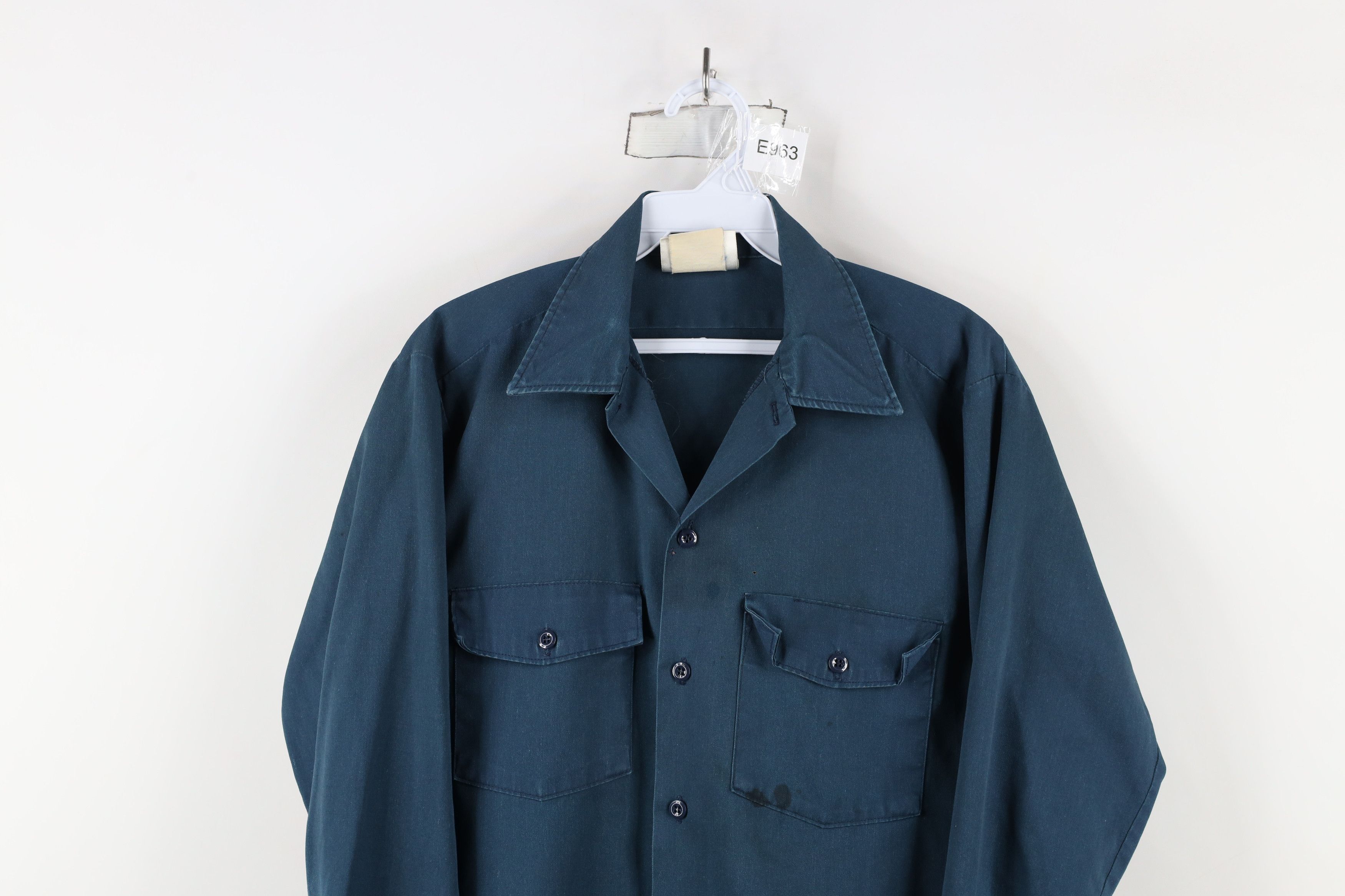 Dickies × Vintage Vintage 90s Dickies Workwear Button Shirt Teal USA Size US M / EU 48-50 / 2 - 2 Thumbnail