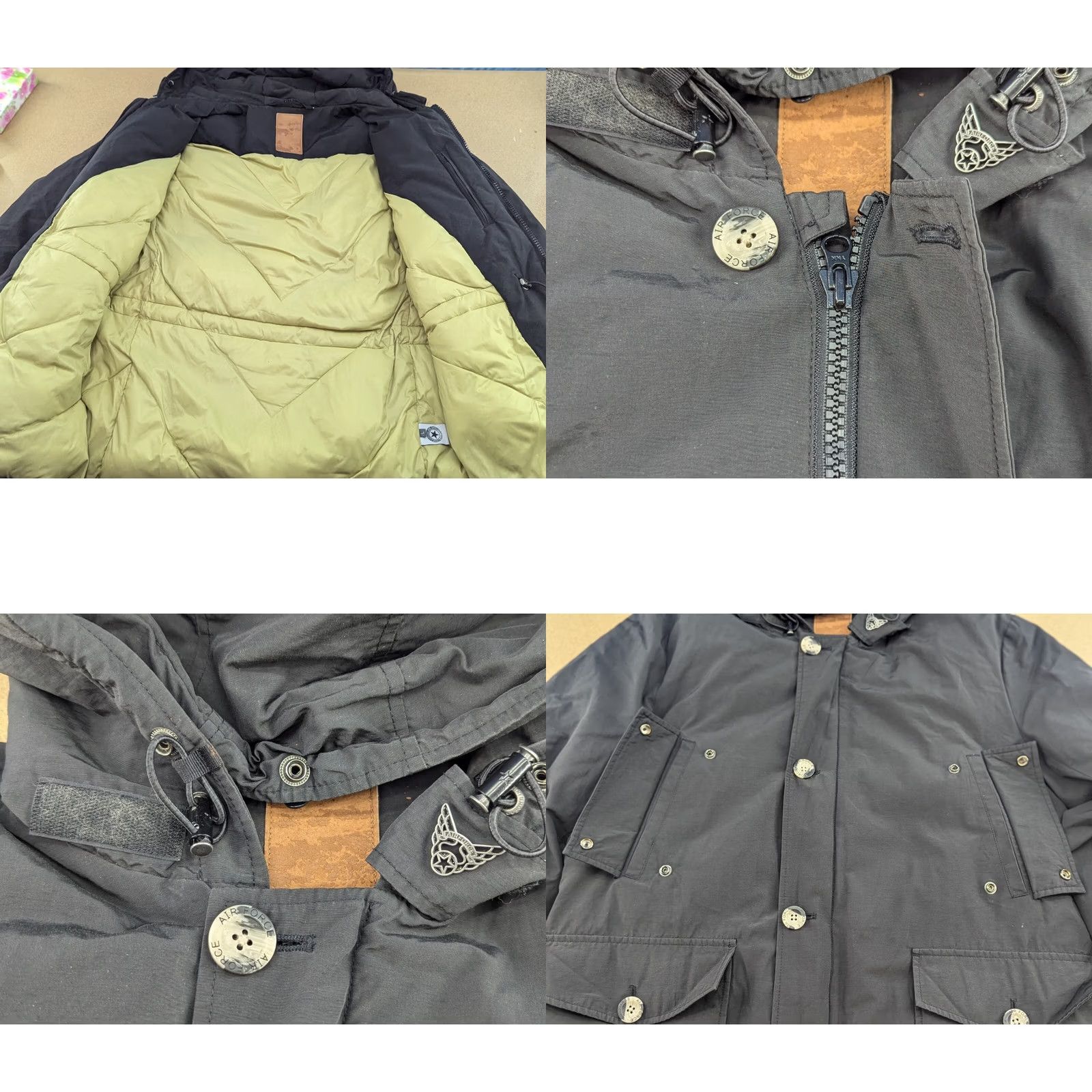 Vintage Air Force Peace and Freedom Womens Puffer Jacket Hooded Parka Black Size L Size L / US 10 / IT 46 - 10 Thumbnail