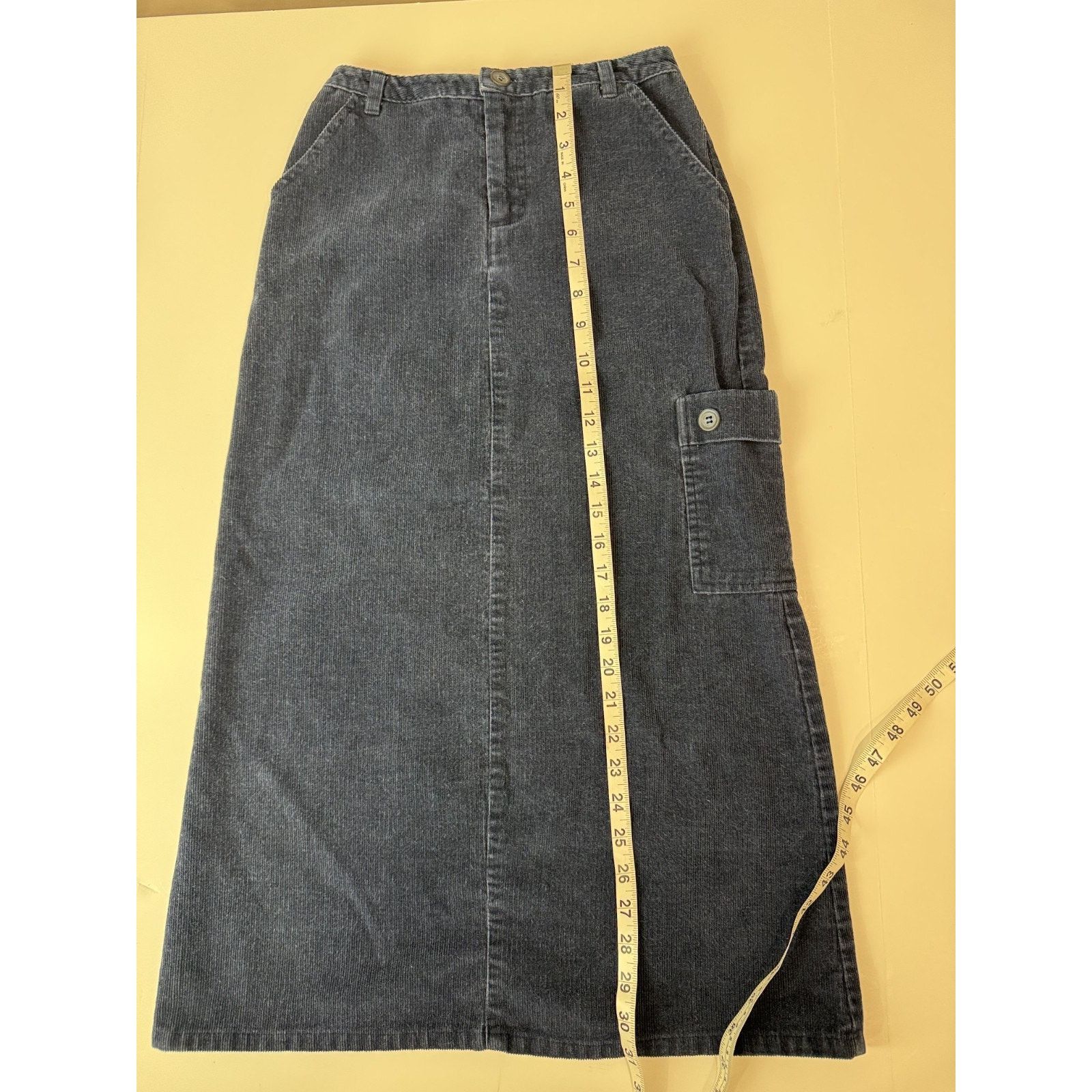 Hang Ten Vintage Hang Ten Blue Corduroy Cargo Midi Skirt Skirt Small Size 24" / US 00 / IT 34 - 6 Thumbnail