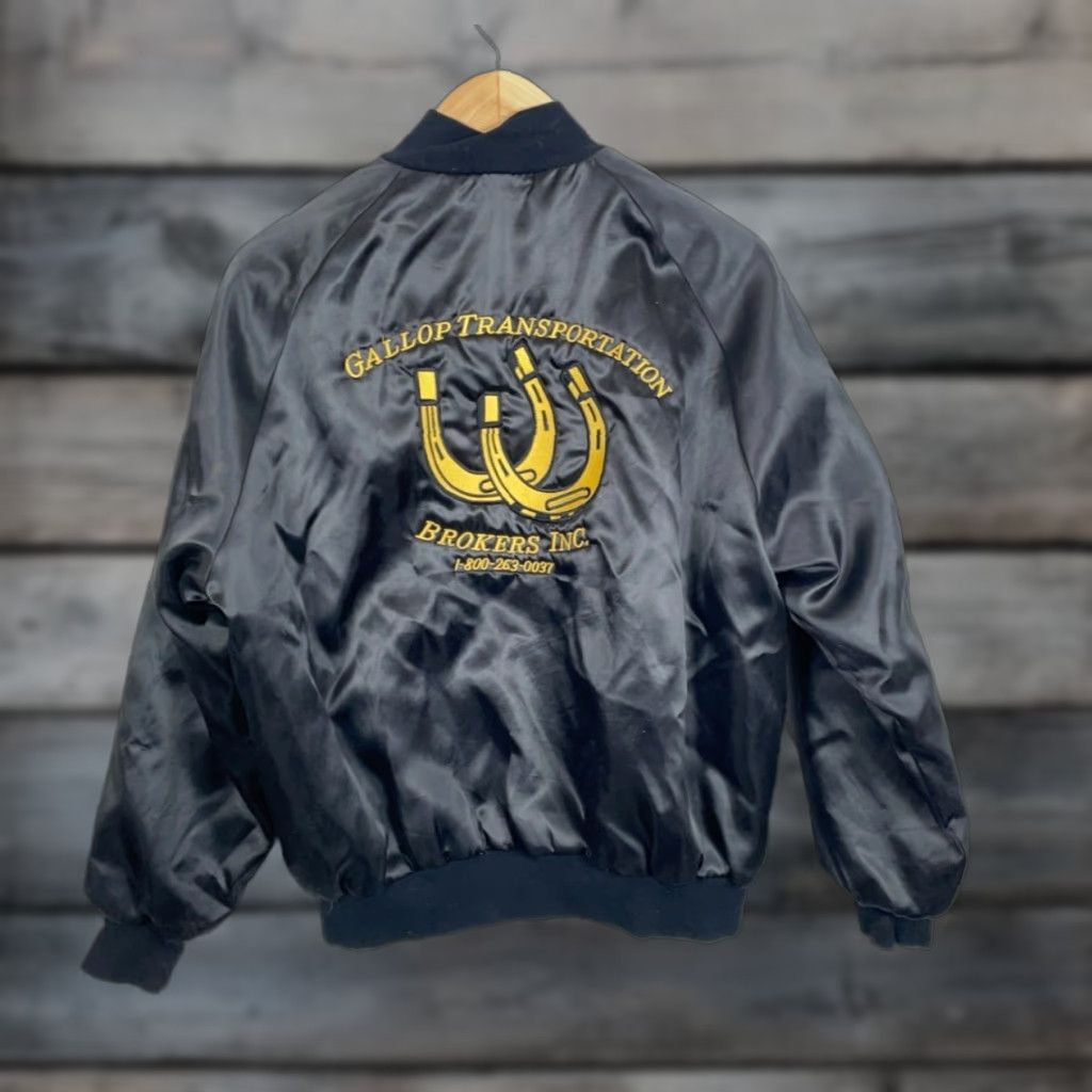 Vintage VINTAGE West Ark Satin Jacket Adult Large Black Bomber Jacket Size US L / EU 52-54 / 3 - 1 Thumbnail