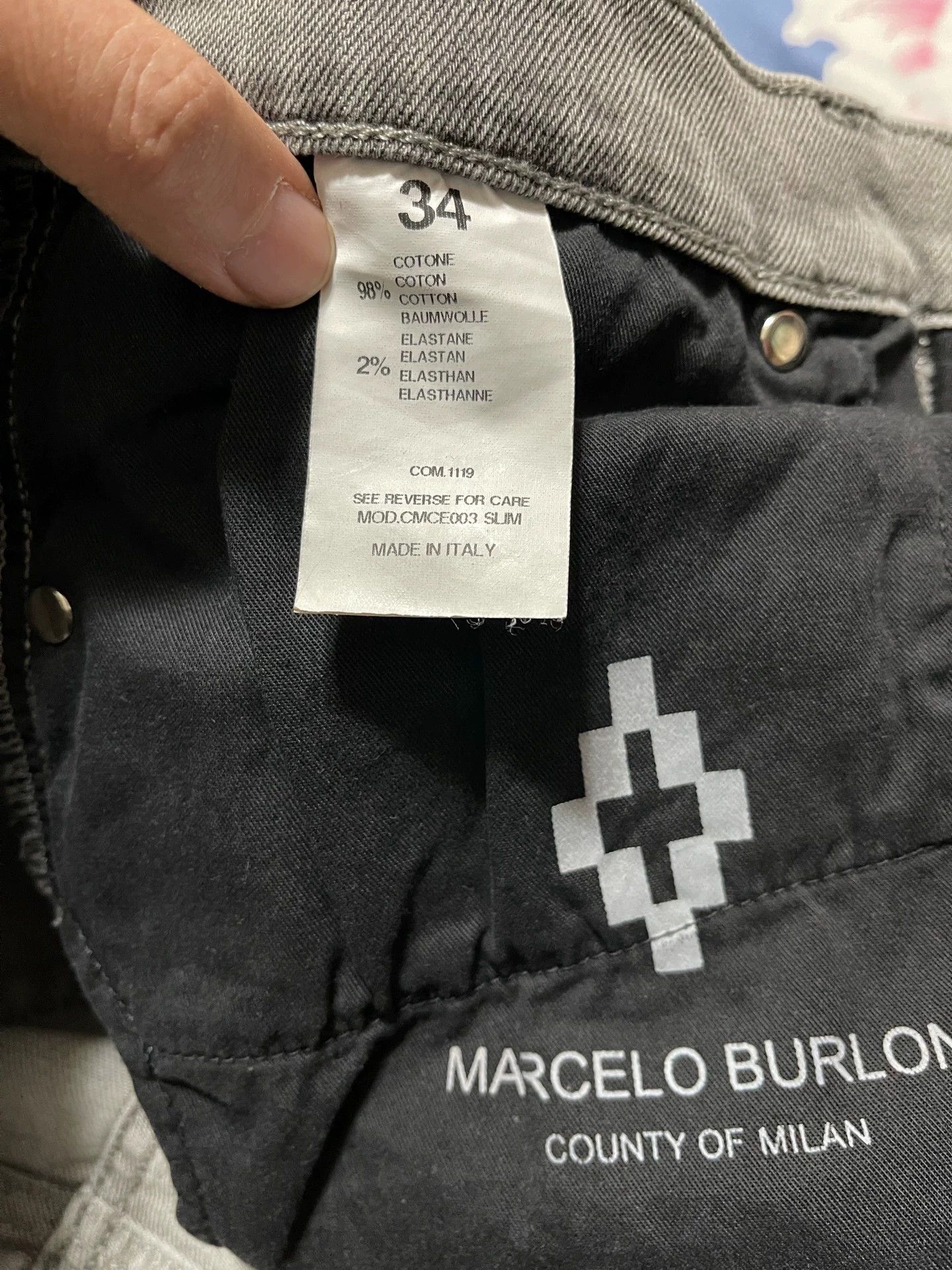 Marcelo Burlon Marcelo Burlon Gray Washed Paint Dot Slim Jeans 34 Size US 34 / EU 50 - 9 Thumbnail
