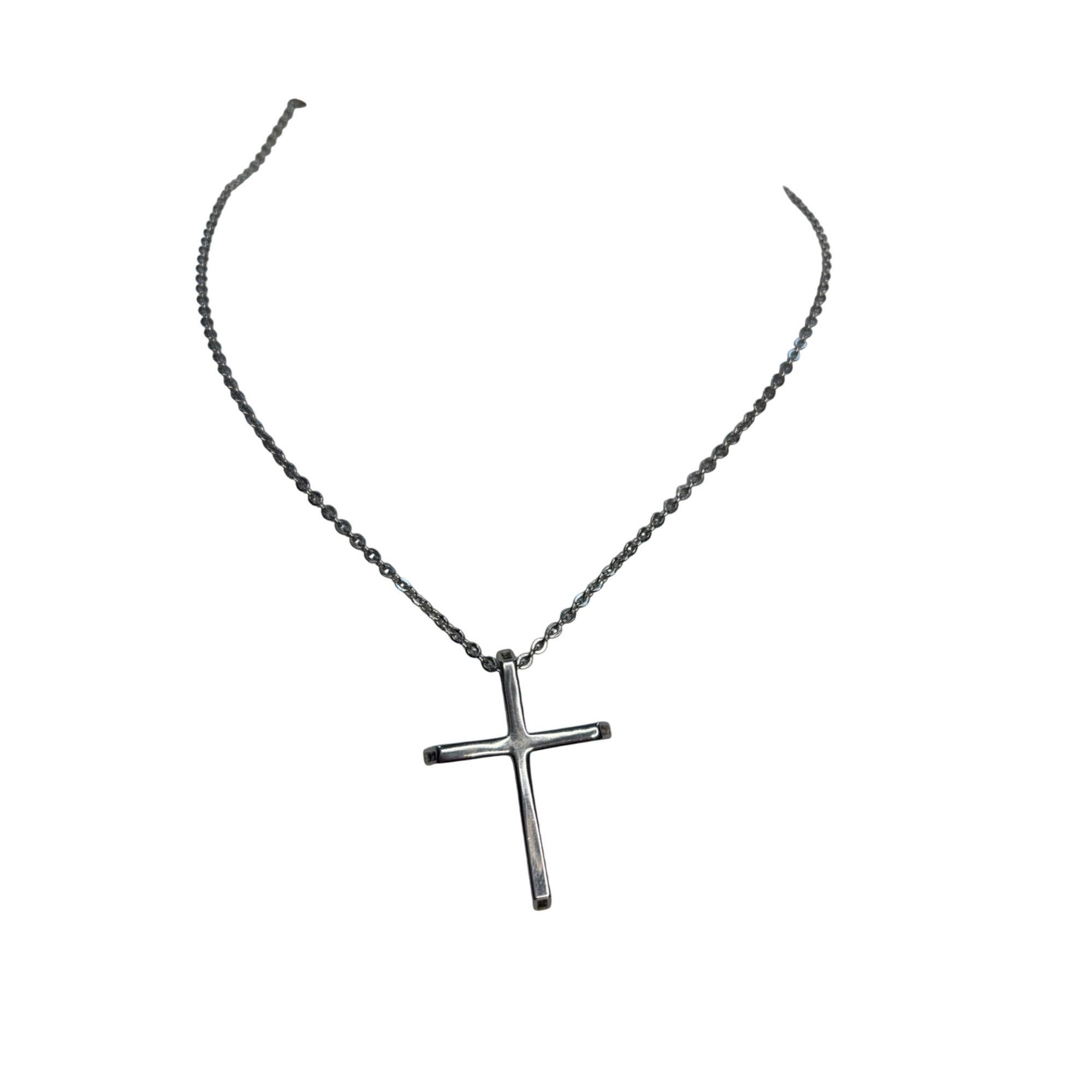 Other Stamped Chisel Sterling Silver Cross Pendant Necklace Size ONE SIZE - 11 Thumbnail