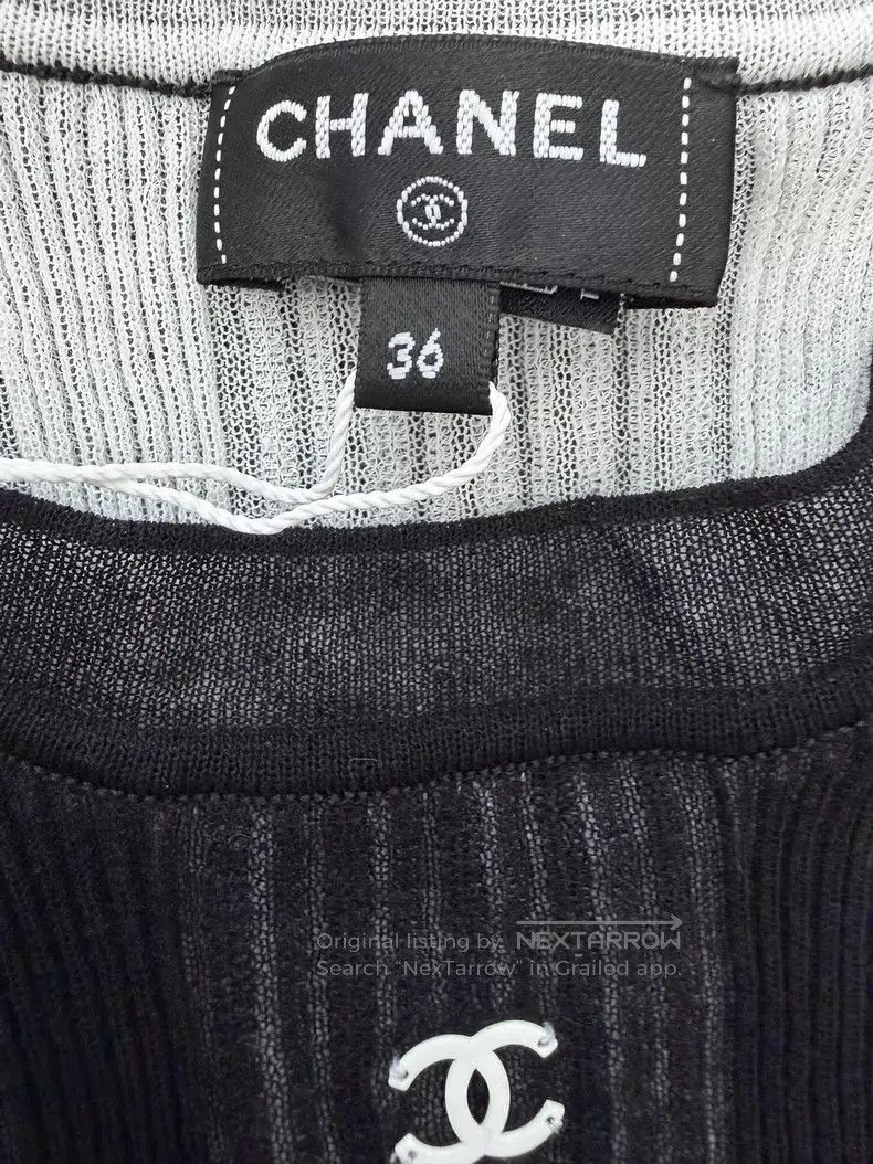 Chanel Chanel Series of knitted black short sleeves Size XS / US 0-2 / IT 36-38 - 4 Thumbnail