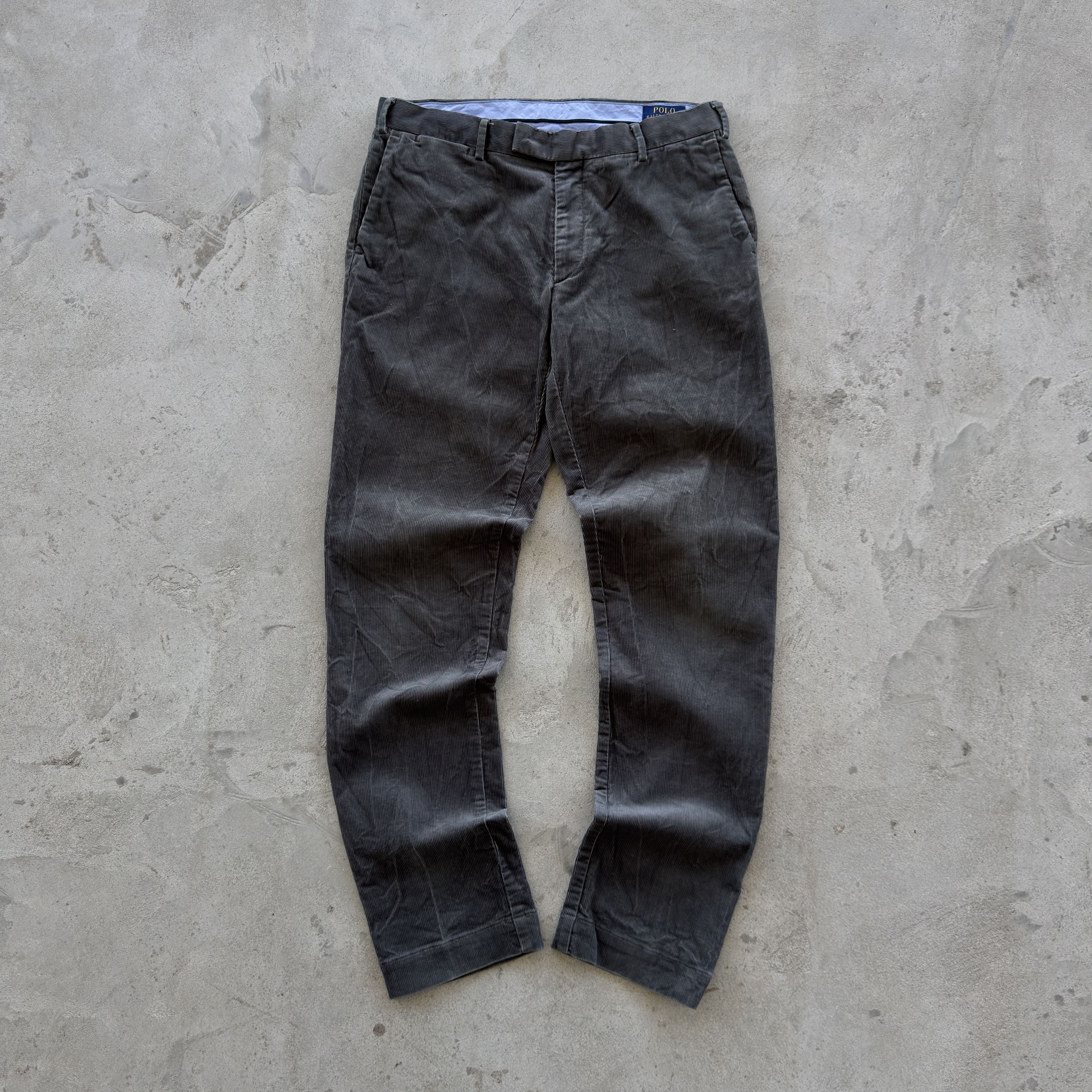 Polo Ralph Lauren Polo Ralph Lauren Gray Corduroy Stretch Slim Fit Pants 33x34 Size US 33 - 2 Thumbnail