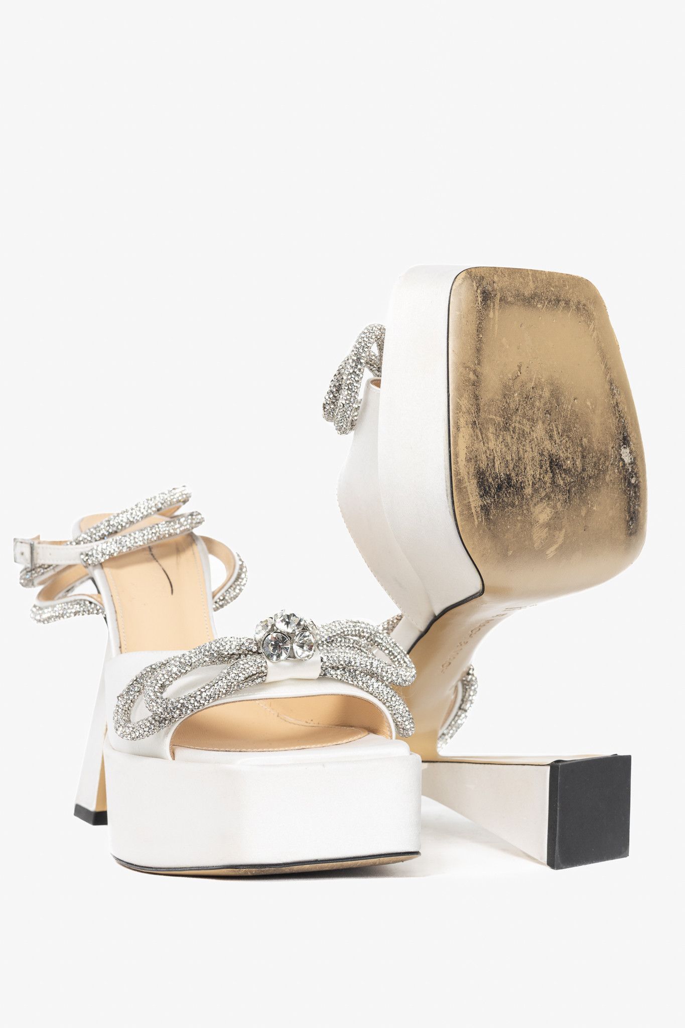 MACH & MACH MACH & MACH Double Bow Silk Crystal Platform Sandals Size US 8.5 / IT 38.5 - 4 Thumbnail