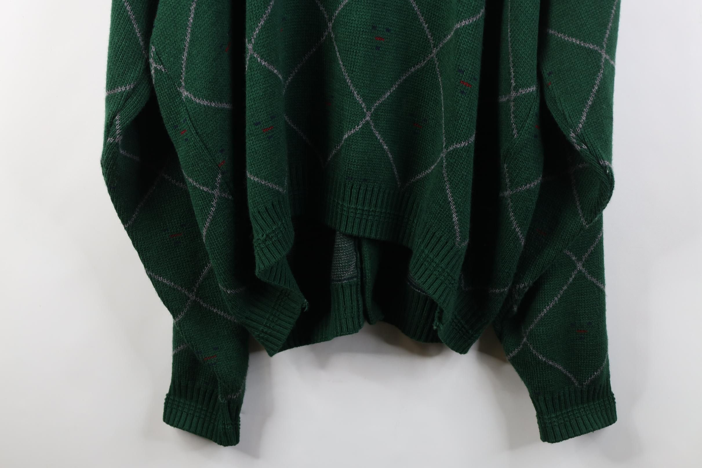 Vintage Vintage 90s Streetwear Argyle Diamond Knit Cardigan Sweater Size US XL / EU 56 / 4 - 10 Thumbnail