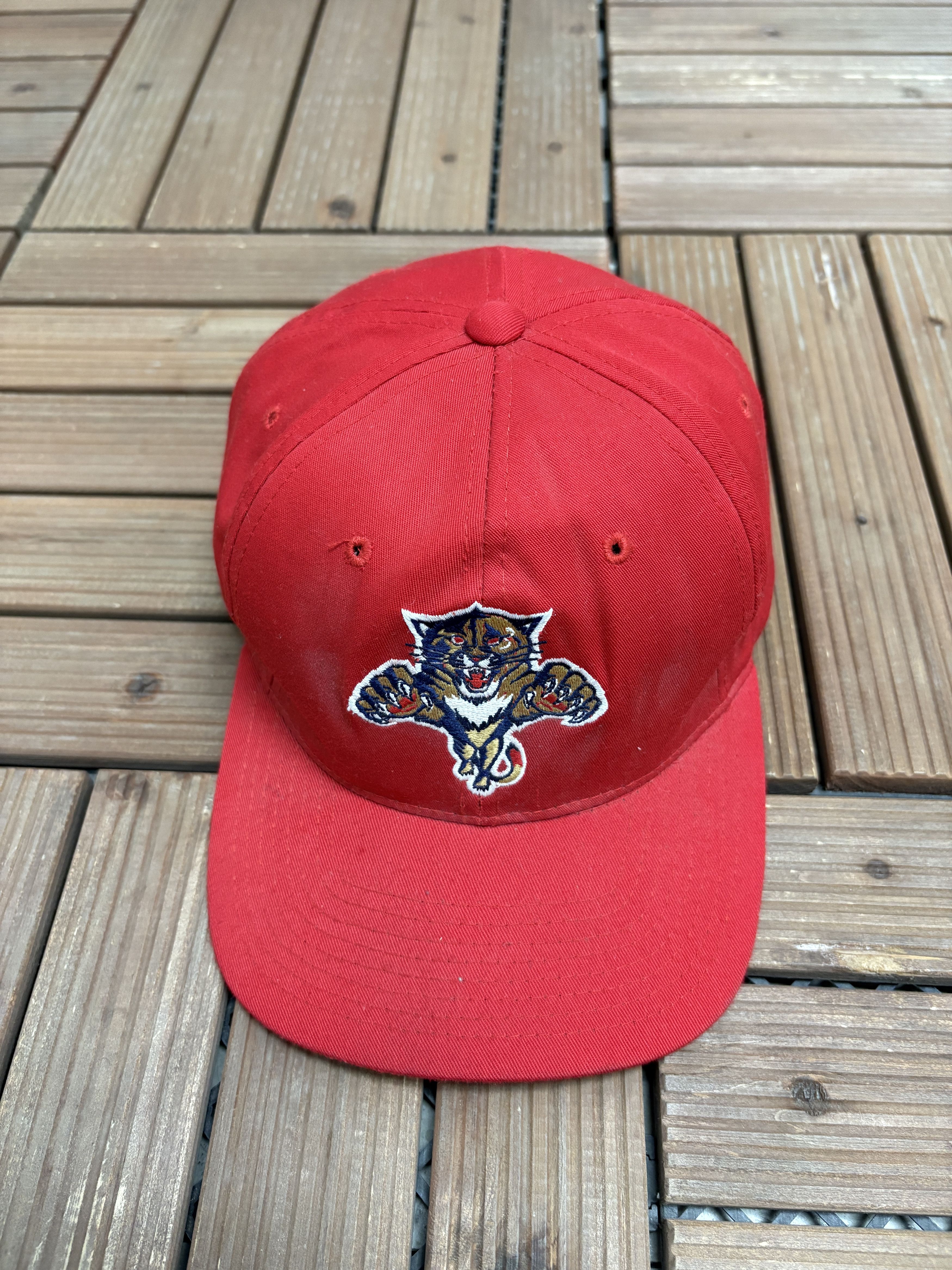 Starter Florida Panthers Embroidered Vintage Red Snap Back Hat Cap Size ONE SIZE - 2 Thumbnail