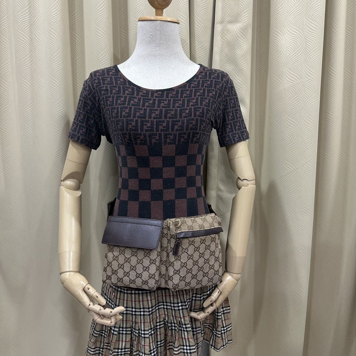 Gucci GUCCI GG CANVAS DOUBLE POCKET FANNY PACK BELT BAG 27 Size ONE SIZE - 17 Thumbnail