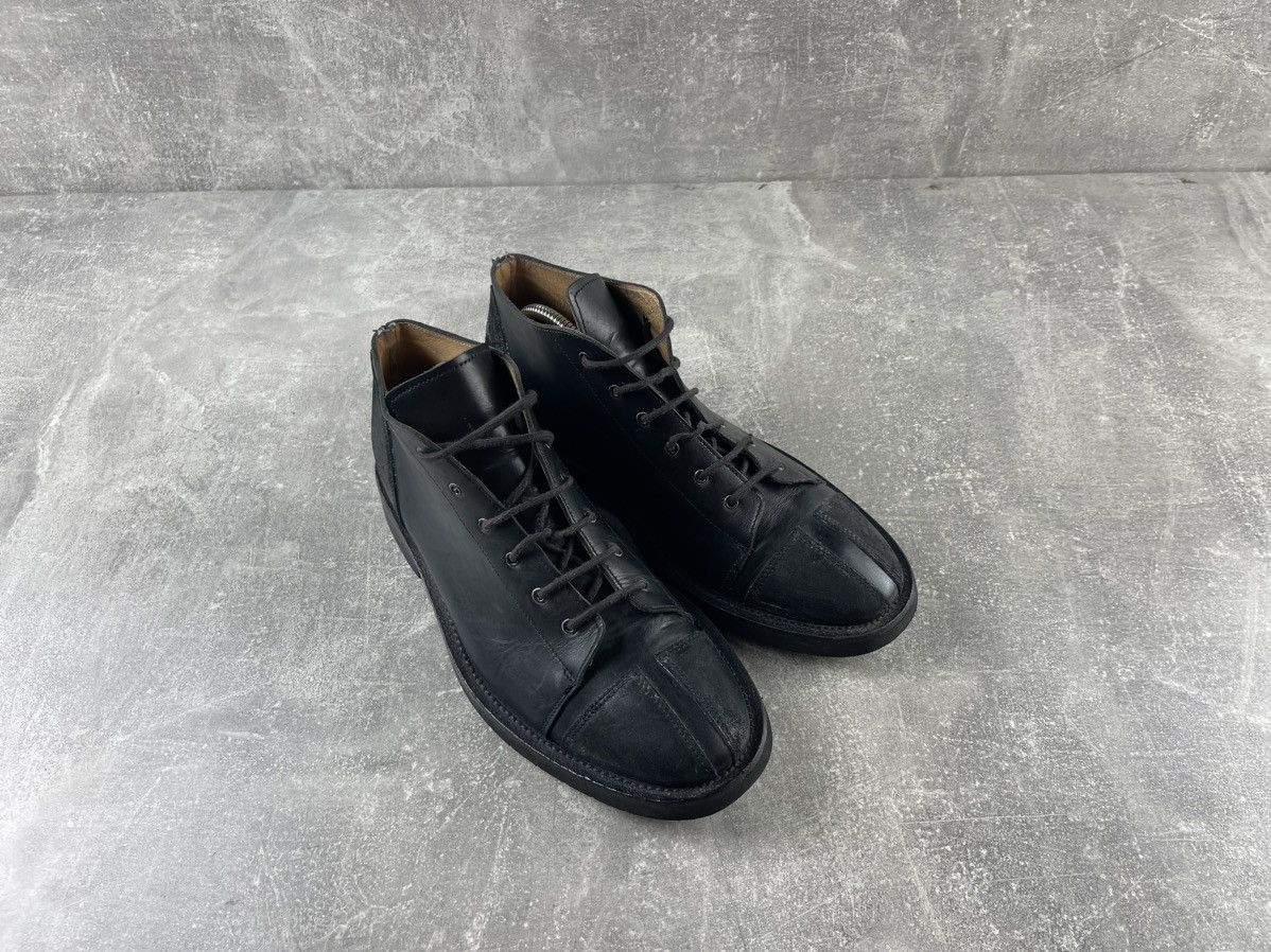 Other Avant Garde Vintage Black Leather Derby Boots Italian Made Size US 8 / EU 41 - 3 Thumbnail