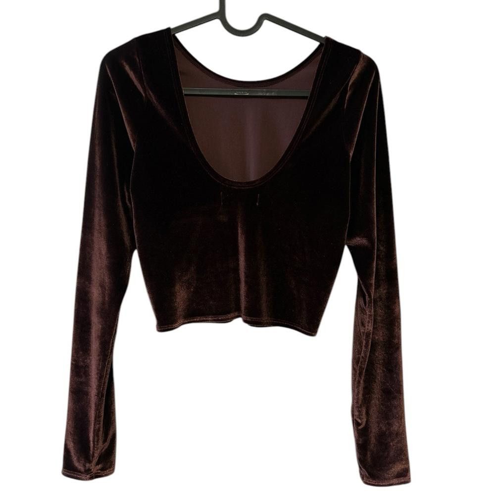 Abercrombie & Fitch Abercrombie & Fitch Brown Velvet Crop Top Size M / US 6-8 / IT 42-44 - 3 Thumbnail