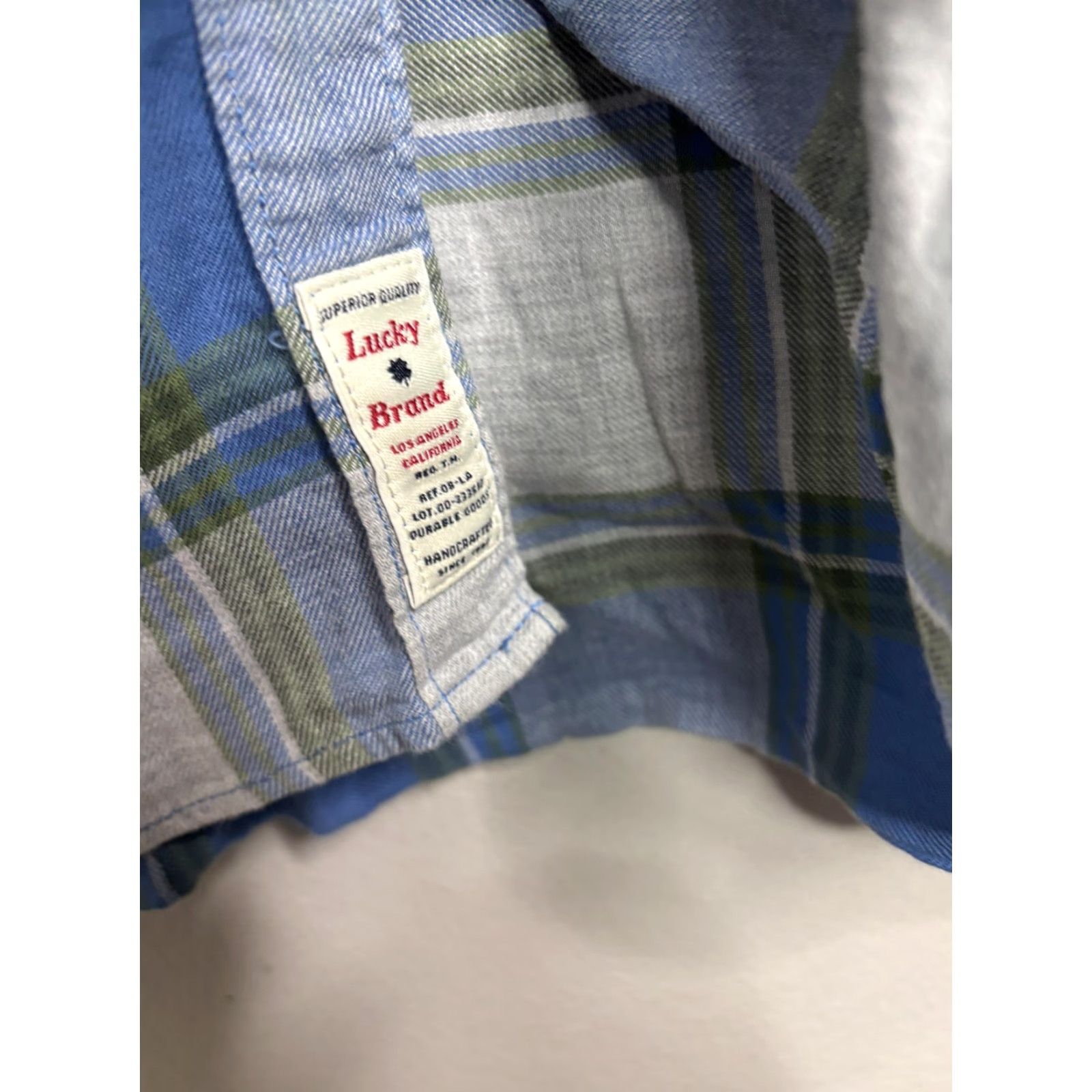 Lucky Brand Lucky Brand Shirt Mens Large Blue Green Plaid Classic Fit Button Front Casual Size US L / EU 52-54 / 3 - 4 Thumbnail
