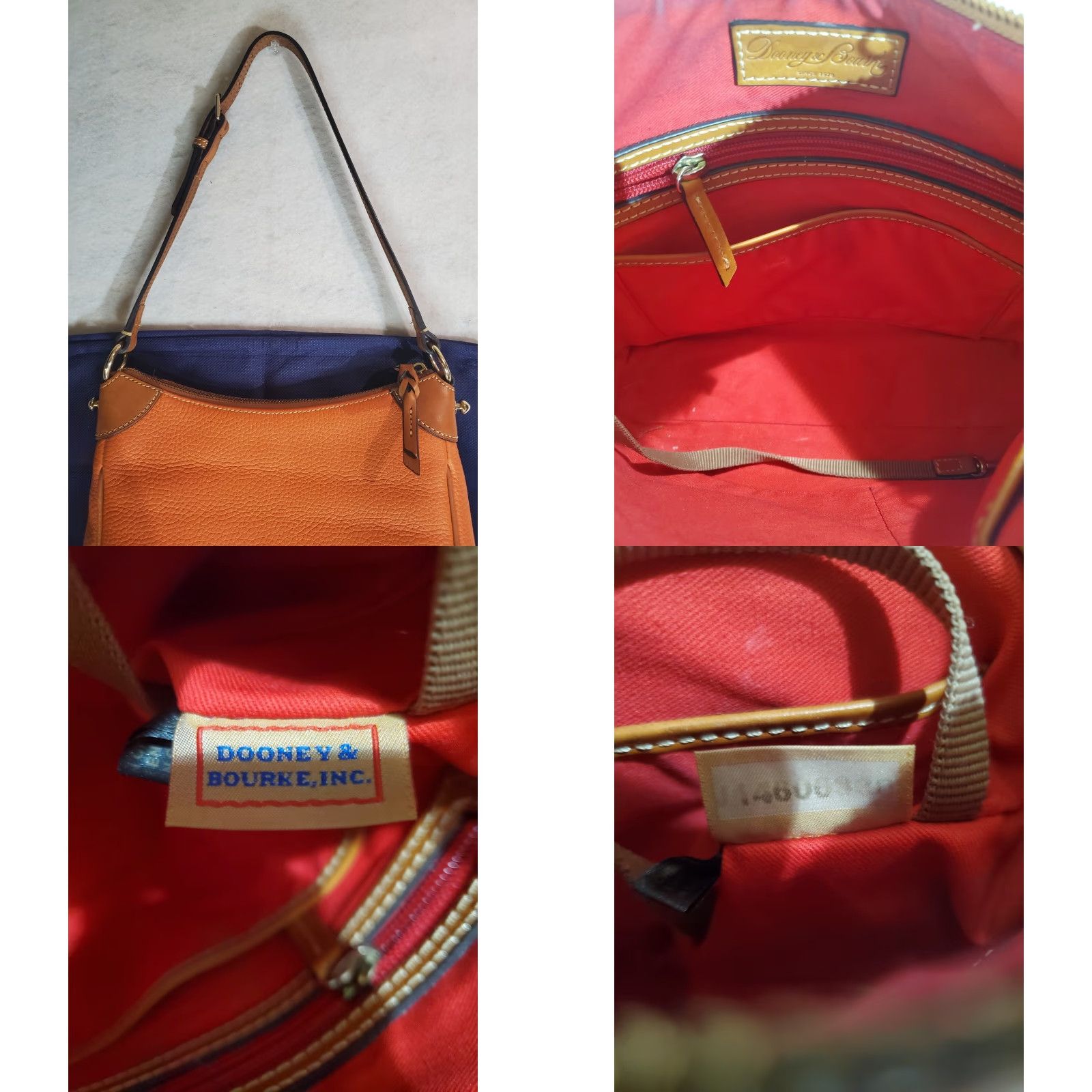 Dooney & Bourke VINTAGE Dooney & Bourke Pebble Grain Kimberley Crossbody Shoulder Bag- Orange Size ONE SIZE - 8 Thumbnail