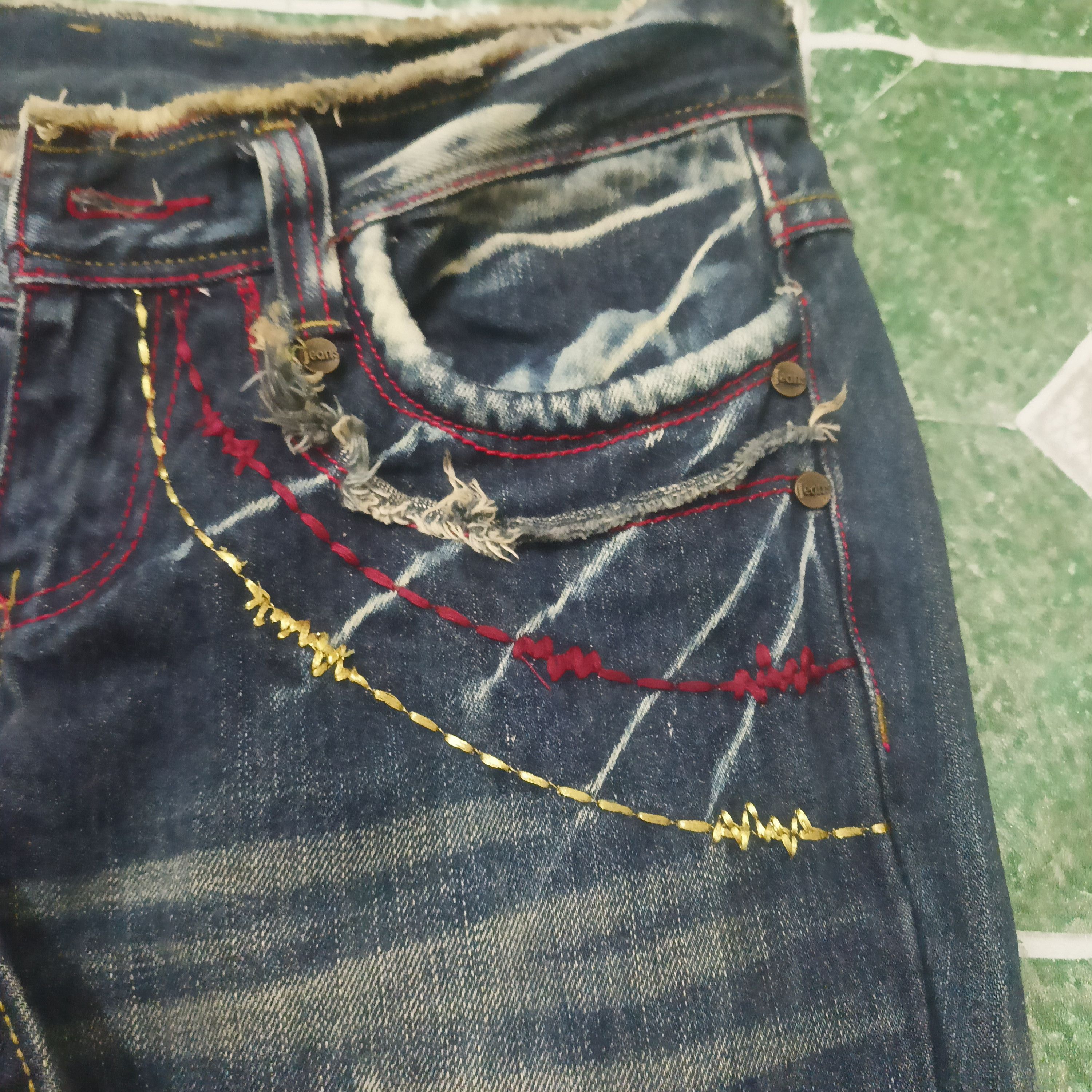 If Six Was Nine Roy 310 flared distressed bootcut jeans Size US 29 - 7 Thumbnail