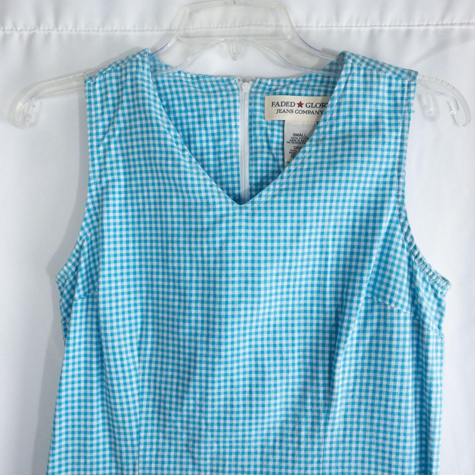 Faded Glory Faded Glory Vintage Blue & White Gingham Dress Womens Small Size S / US 4 / IT 40 - 3 Thumbnail