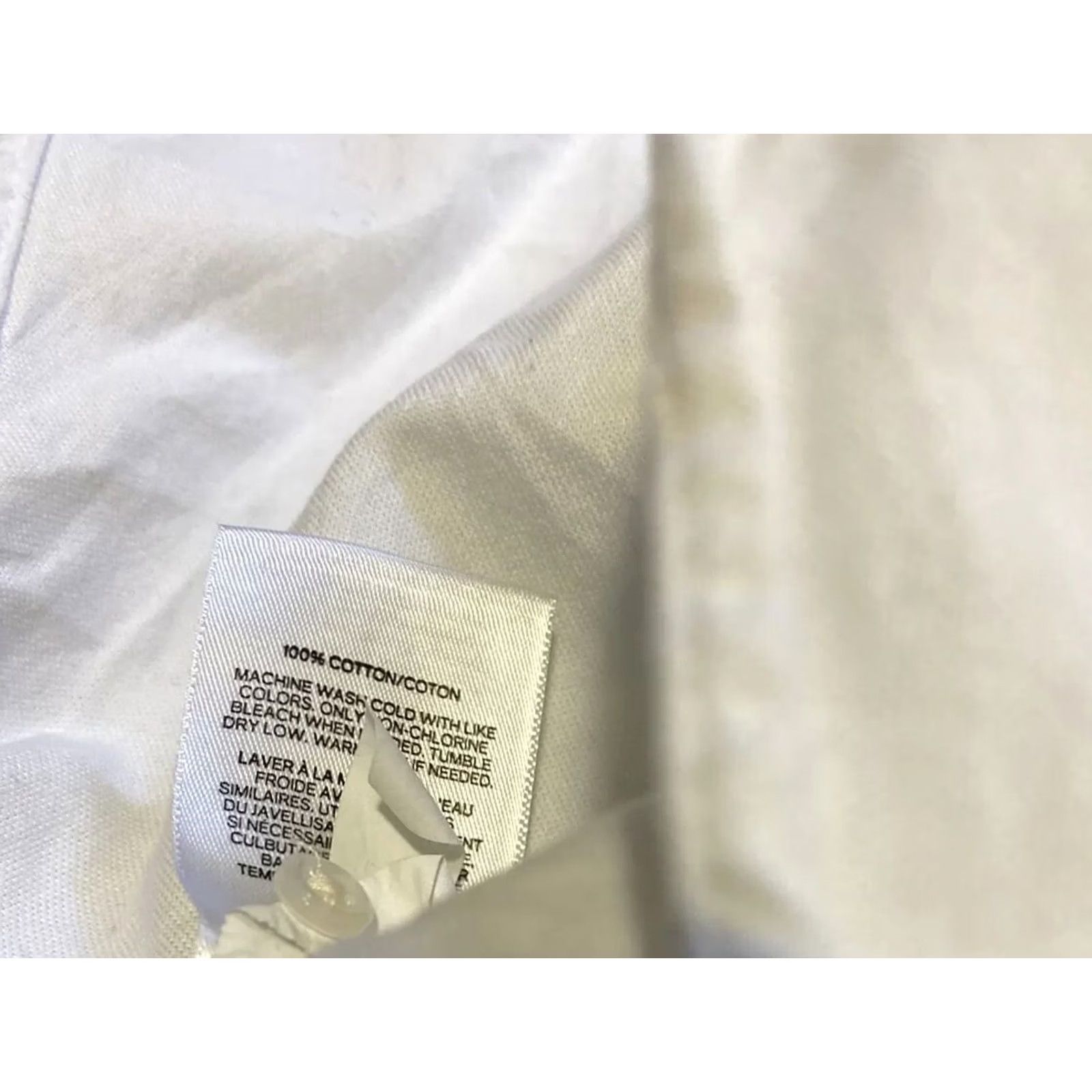 Express Express Dress Shirt Men 15-15.5 Med Regular White Spotted Long Sleeve Button Cotton 100% Collared Buttoned Shirt Mens Size 40R - 6 Thumbnail