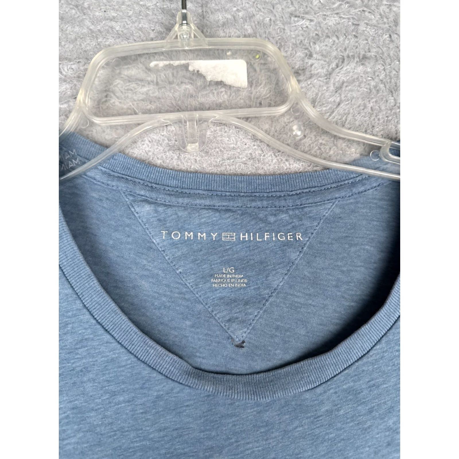 Tommy Hilfiger Tommy Hilfiger Shirt Adult Large Blue 100% Cotton Crew Neck Short Sleeve Size US L / EU 52-54 / 3 - 7 Thumbnail