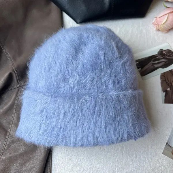 Japanese Brand Komura x Kita Fashion Fluffy Rabbit Fur Beanie Hat Size ONE SIZE - 7 Thumbnail
