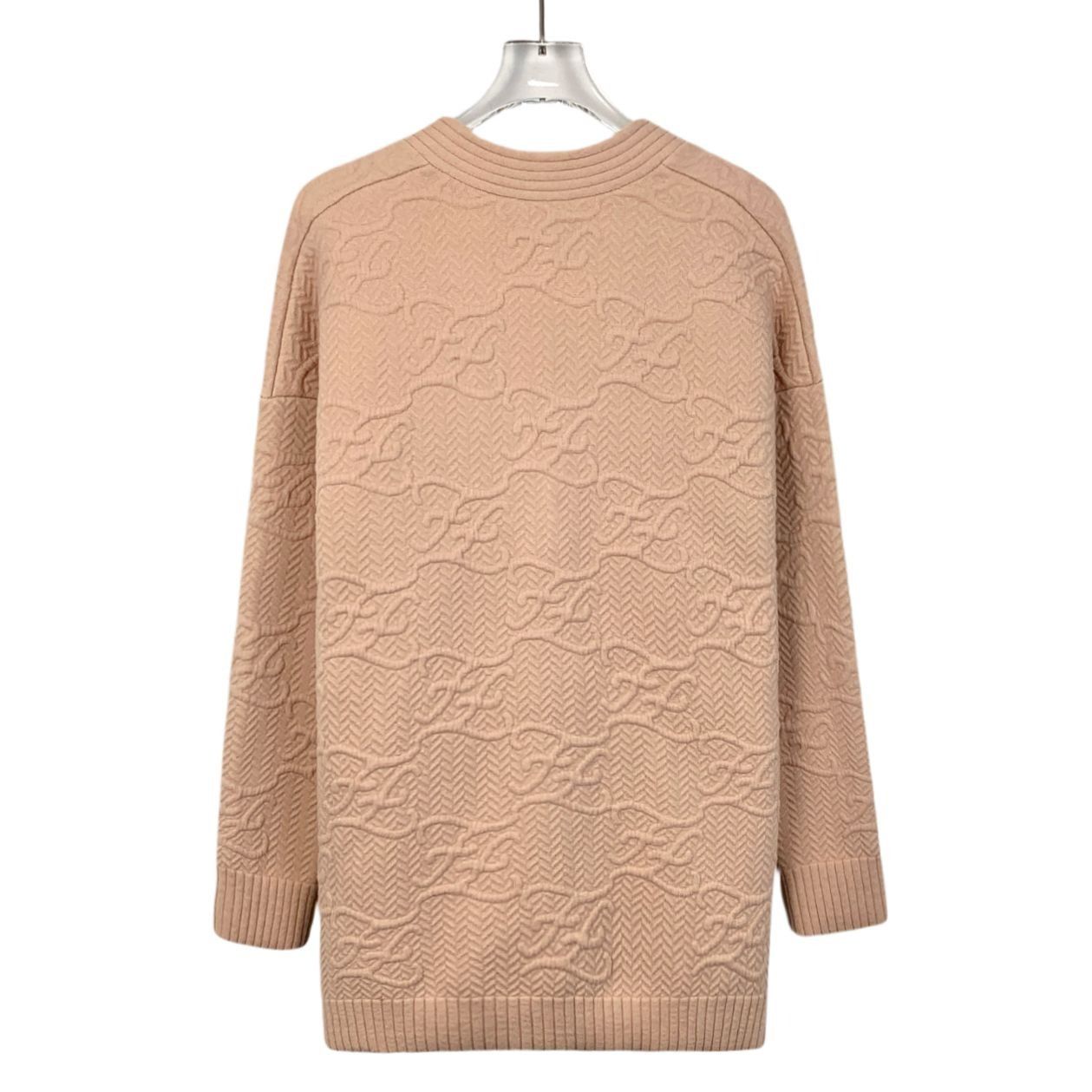 Fendi Fendi Roma Beige Wool & Silk Embossed FF Oversized Cardigan Size XS / US 0-2 / IT 36-38 - 2 Thumbnail